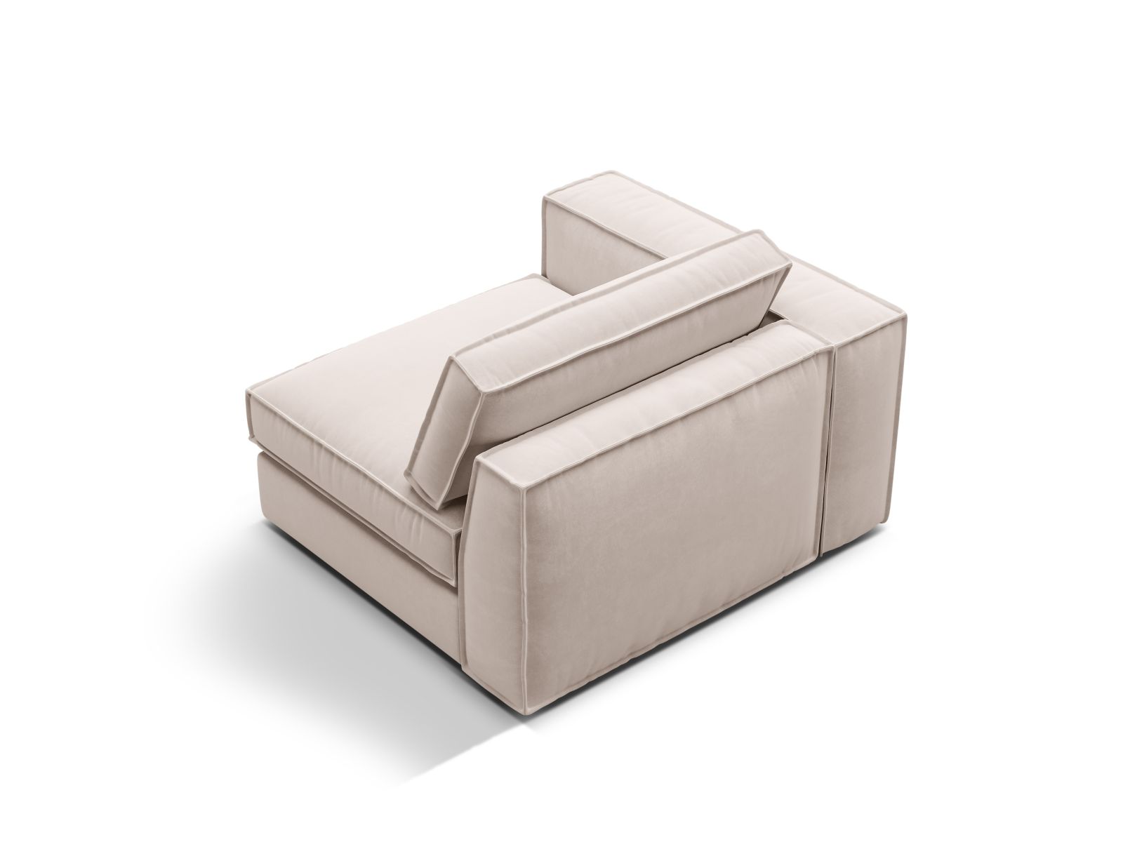 Beige 1-Sitzer Modul links Pola von Micadoni, stilvolles Sofa-Element für individuelle Raumkonzepte und gemütliche Sitzgelegenheiten.