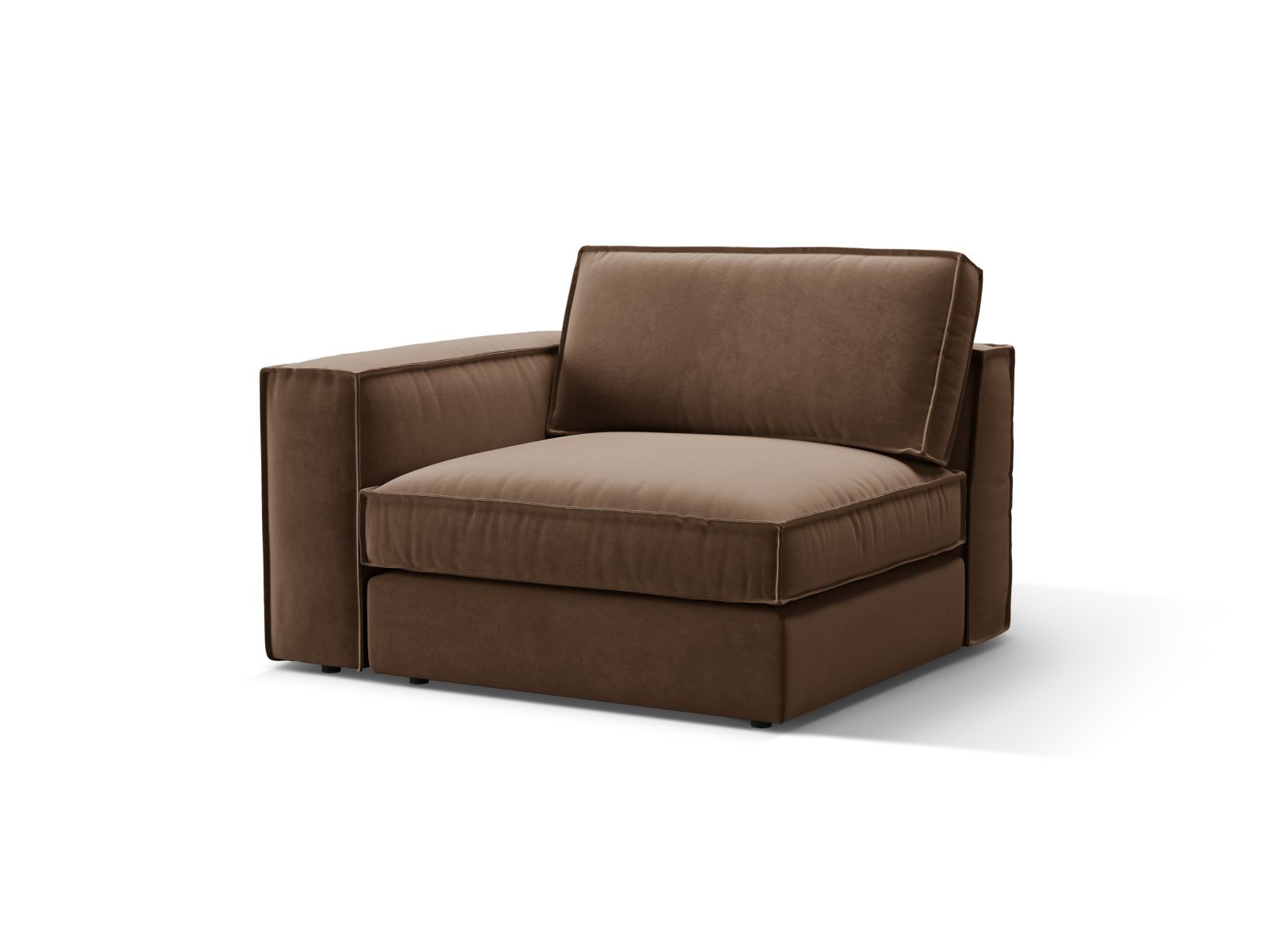 Elegantes 1-Sitzer Modul links Pola in Chocolate-Salvador, ideal für individuelle Sofa-Gestaltung, erhältlich bei KAQTU Design AG.