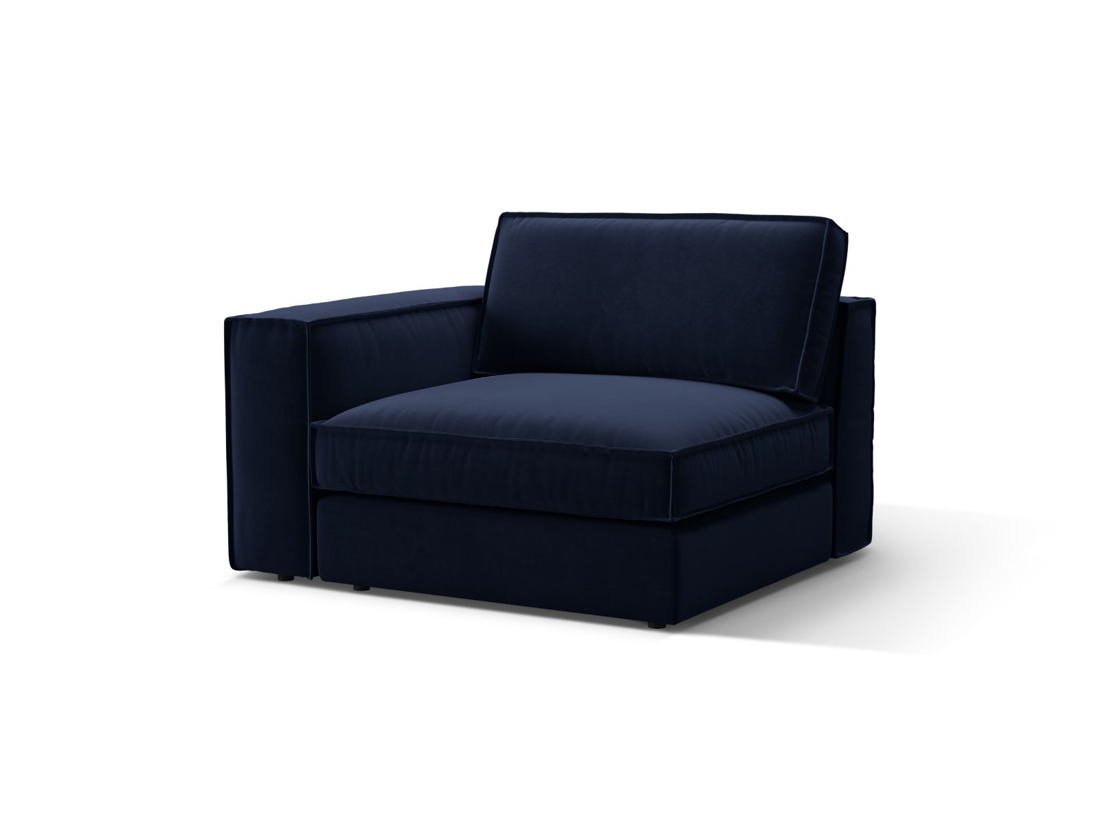 Elegantes 1-Sitzer Modul links Pola in Royal Blue, ideal für individuelle Sofa-Gestaltung, erhältlich bei KAQTU Design AG.