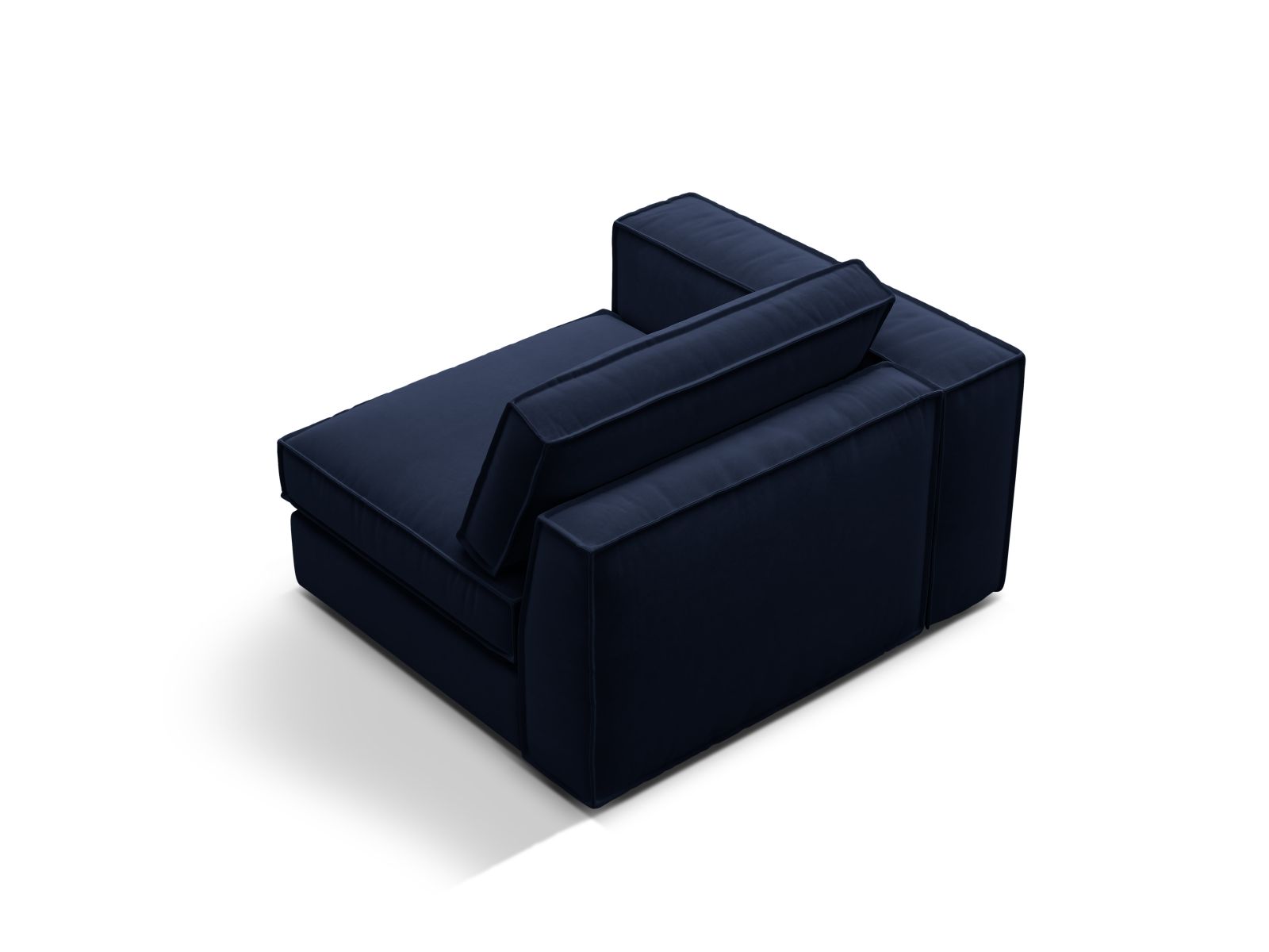 Elegantes linkes 1-Sitzer Modul Pola in Royal Blue, ideal für individuelle Sofa-Arrangements und zeitgemäße Einrichtung.