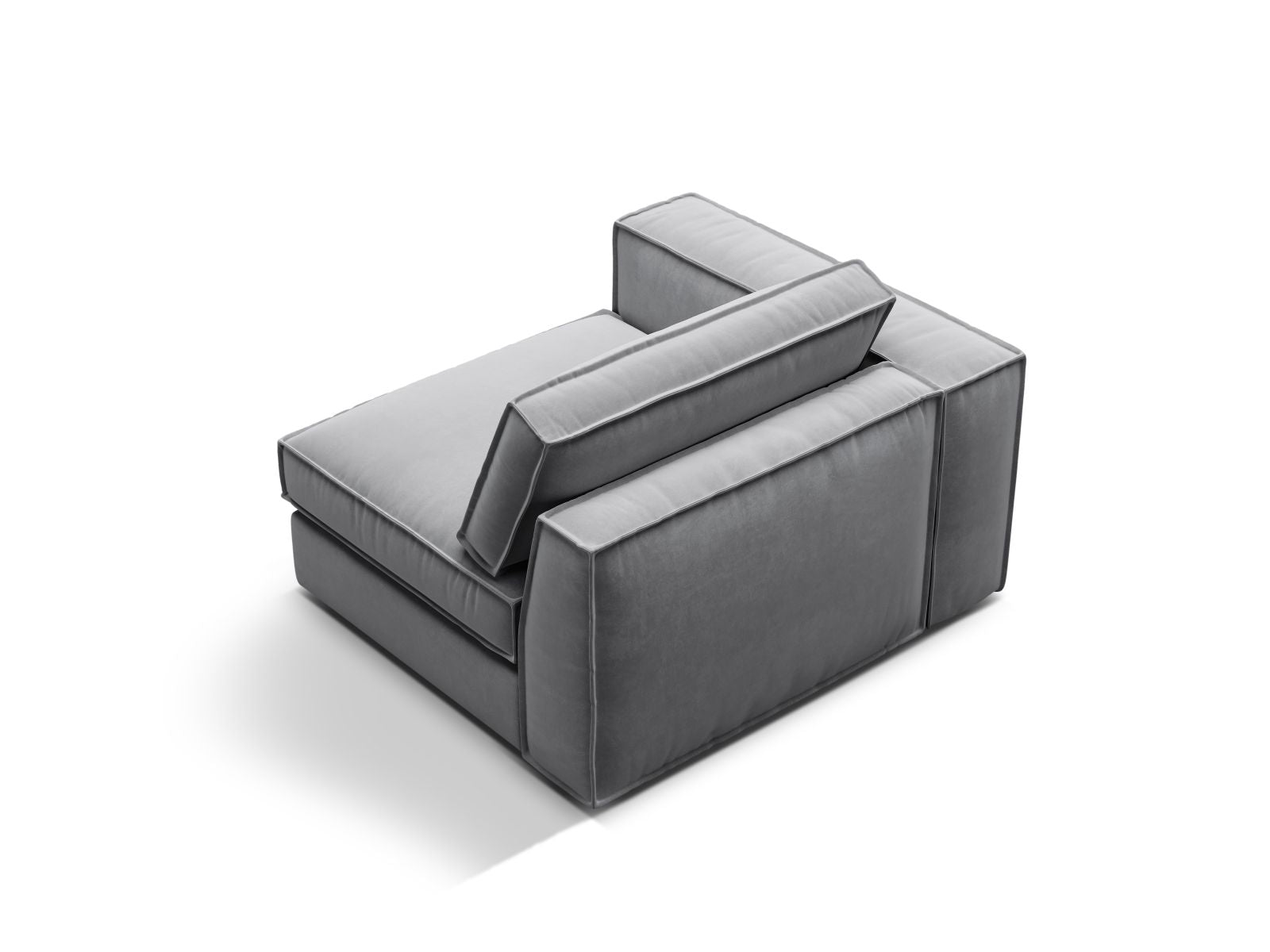 Elegantes 1-Sitzer Modul Pola in zeitlosem Grau, ideal für individuelle Sofa-Arrangements und stilvolle Wohnkonzepte.