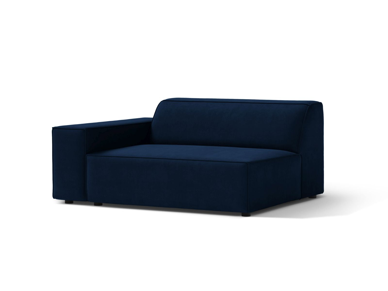 Elegantes 1-Sitzer Modul Jodie in Royal Blue-Bluvel, ideal für individuelle Sofa-Kombinationen und moderne Wohnräume.