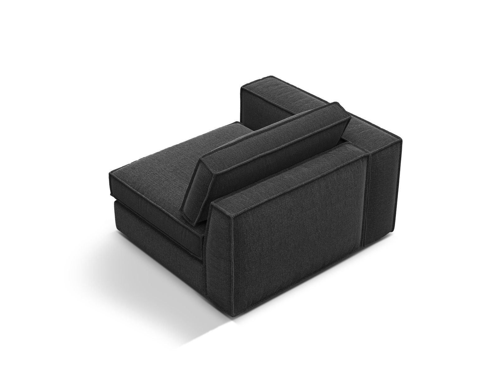 Elegantes 1-Sitzer Modul links Pola in modernem Schwarz, ideal für individuelle Sofa-Layouts und stilvolle Wohnräume.