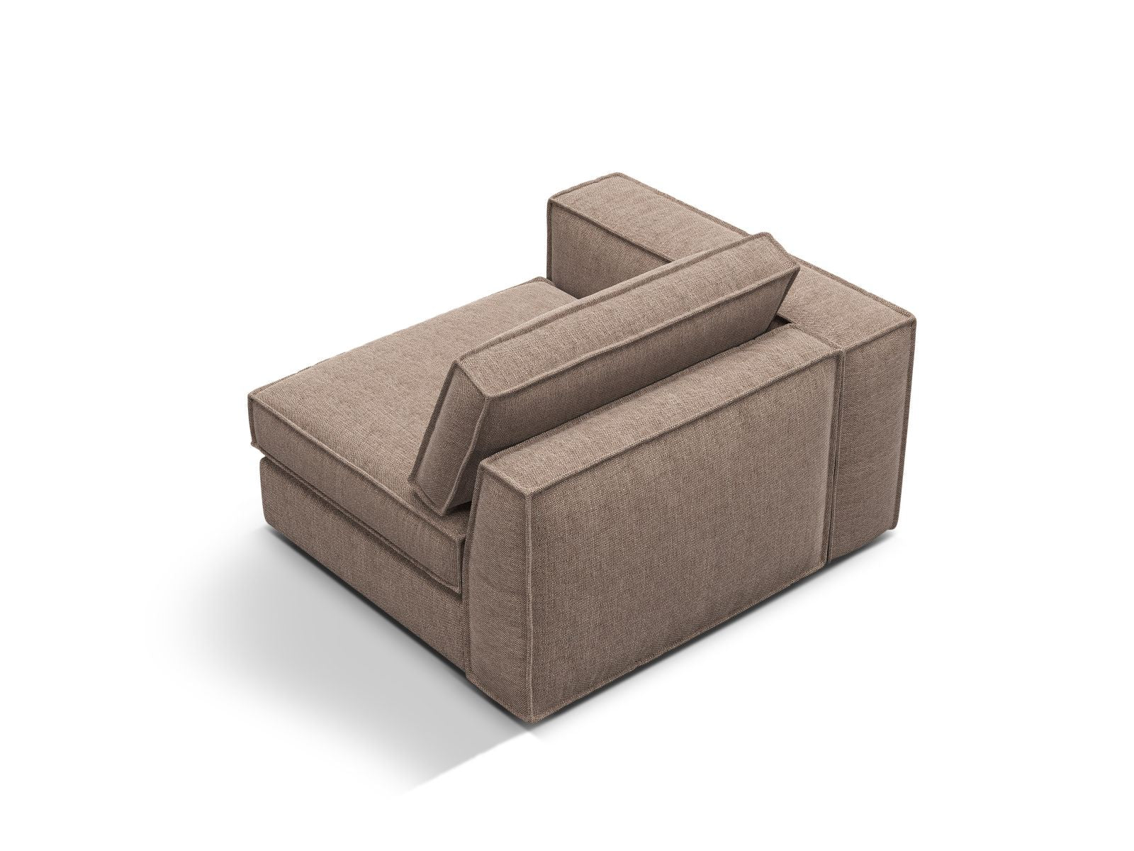 Elegantes 1-Sitzer Modul links Pola in warmem Braun, ideal für individuelle Sofa-Arrangements und zeitgemäße Einrichtung.
