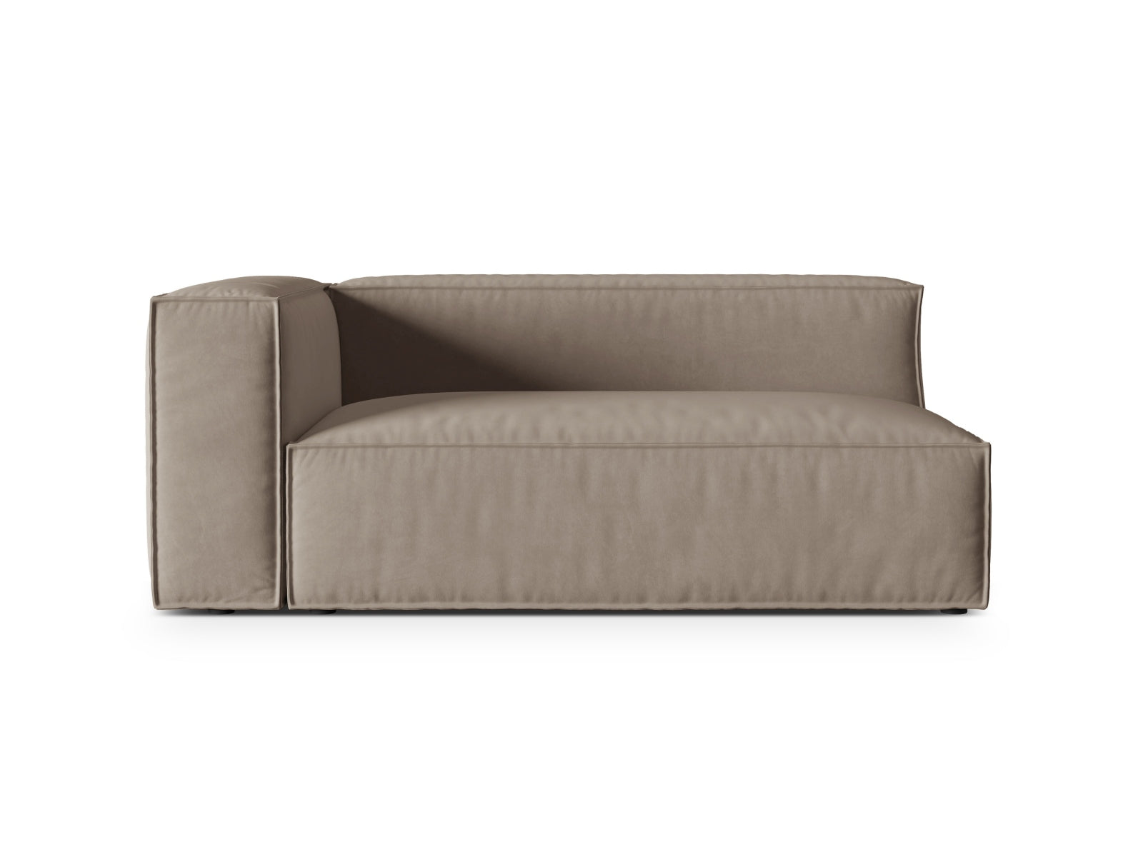 Nuria Velour links Modular Sofa 3 Sitzer in Warm grey-Paris präsentiert im Onlineshop von KAQTU Design AG. Modulares Sofa ist von Micadoni