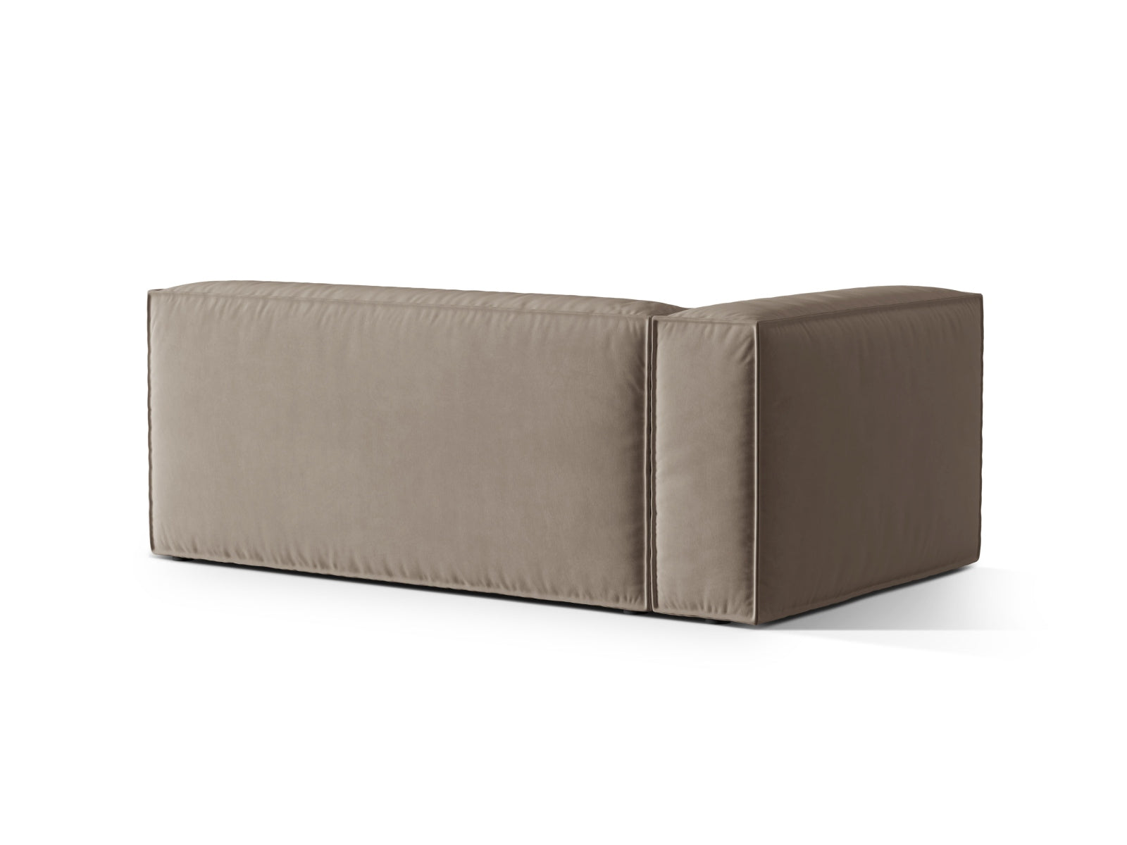 Modulares Nuria Velour Sofa in Warm Grey-Paris, 3-Sitzer, perfekt für moderne Wohnkonzepte und gemütliche Entspannung.