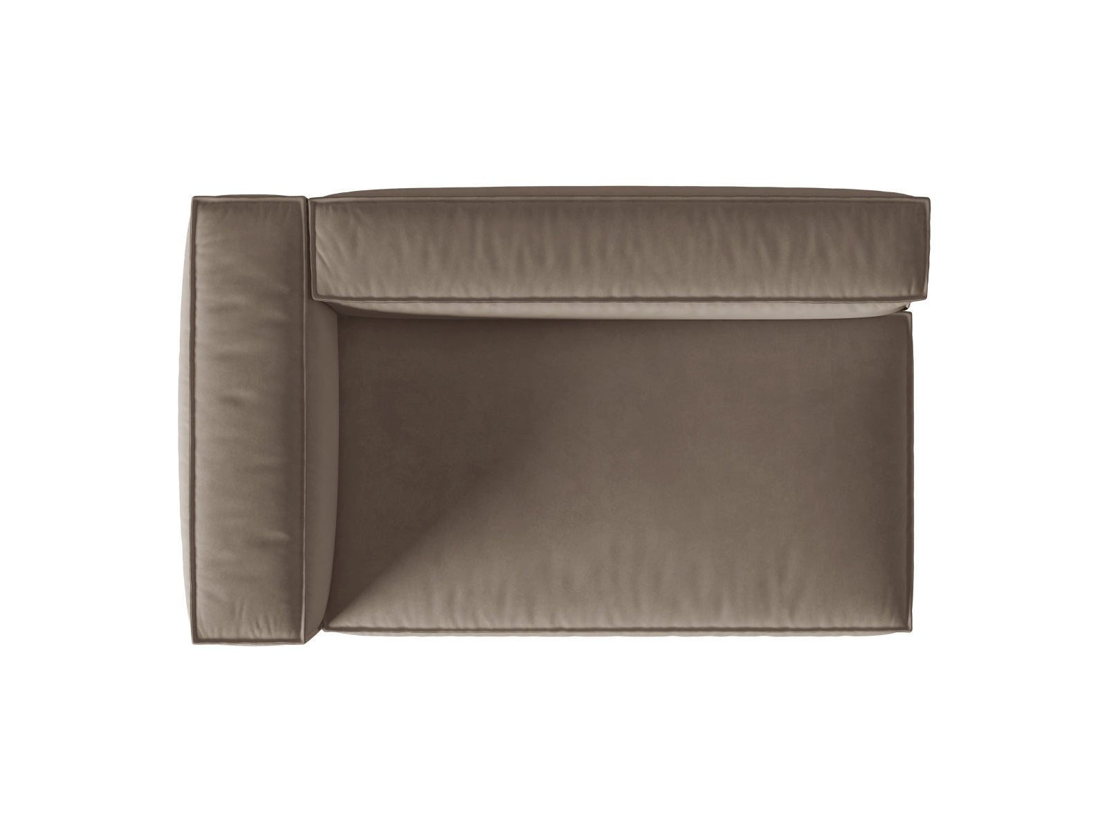 Elegantes 3-Sitzer Sofa Nuria Velour in Warm Grey-Paris, ideal für stilvolle Wohnräume und entspannte Stunden mit Freunden.