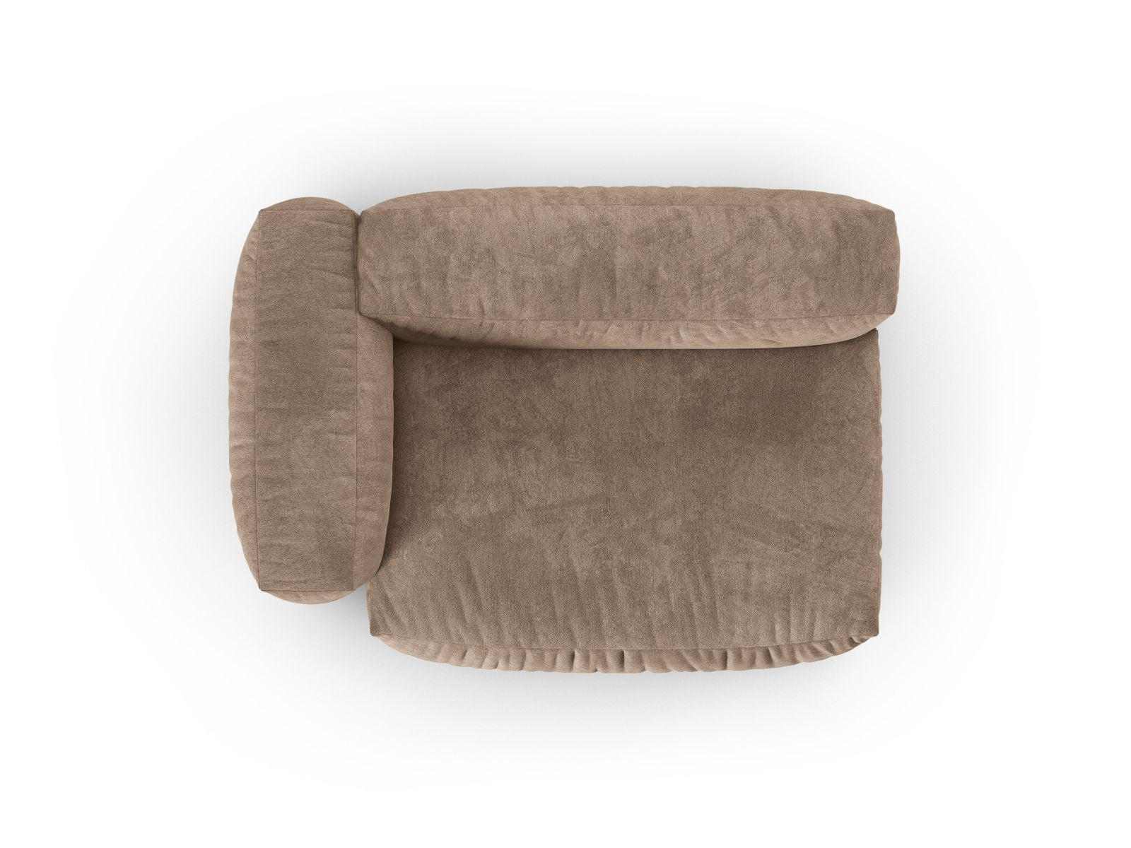 Stilvolles XL Doppelsitz-Sofa links Martina in edlem Dunkelbeige, perfekt für zeitgemäße Wohnkonzepte und flexible Raumgestaltungen.
