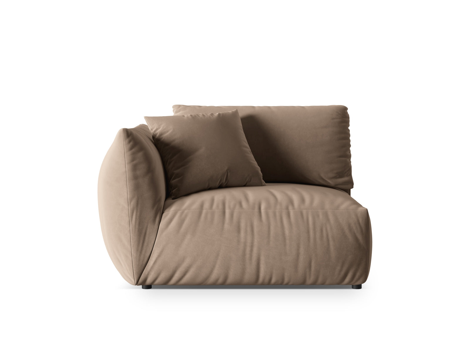 Chris Velour Modul links 1 Sitzer in Light Brown präsentiert im Onlineshop von KAQTU Design AG. Modulares Sofa ist von Micadoni