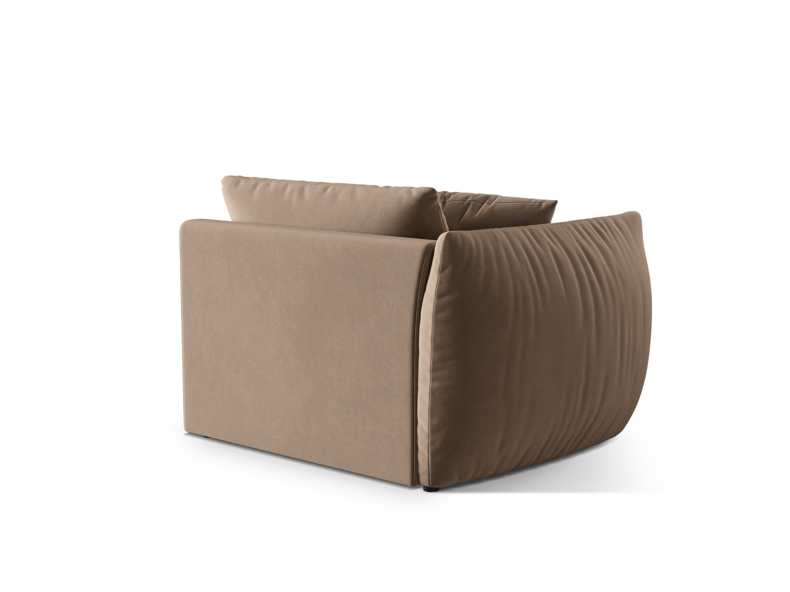Eleganter Chris Velour Modul links 1 Sitzer in sanftem Braun, ideal für stilvolle Wohnräume und entspannende Rückzugsorte.