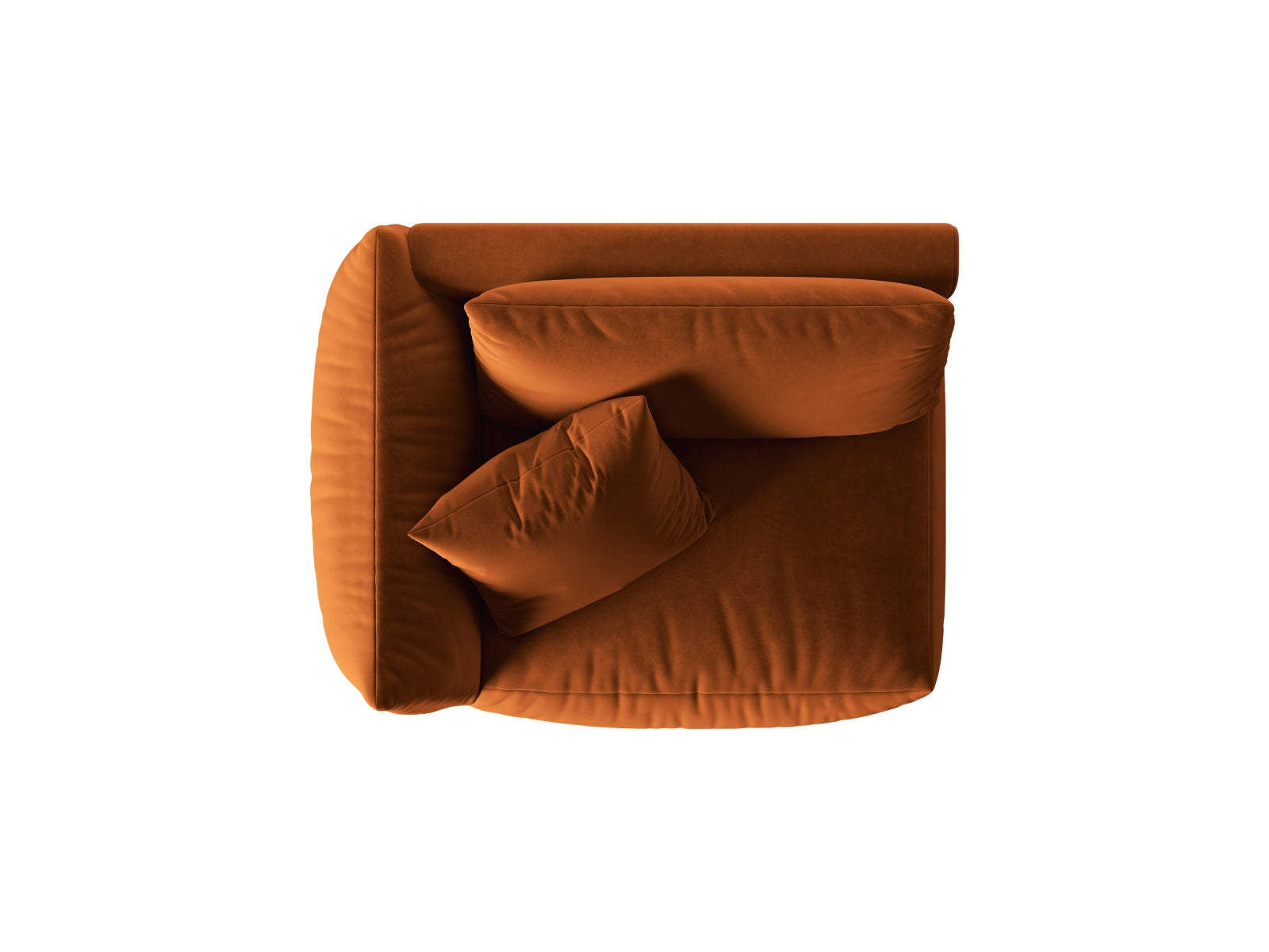 Stylischer linker 1-Sitzer Chris Velour Modul in sanftem Terracotta, perfekt für kreative Sofa-Kombinationen von Micadoni.