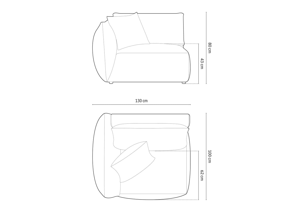 Chris Modul links 1 Sitzer in Natural-LINS präsentiert im Onlineshop von KAQTU Design AG. Modulares Sofa ist von Micadoni