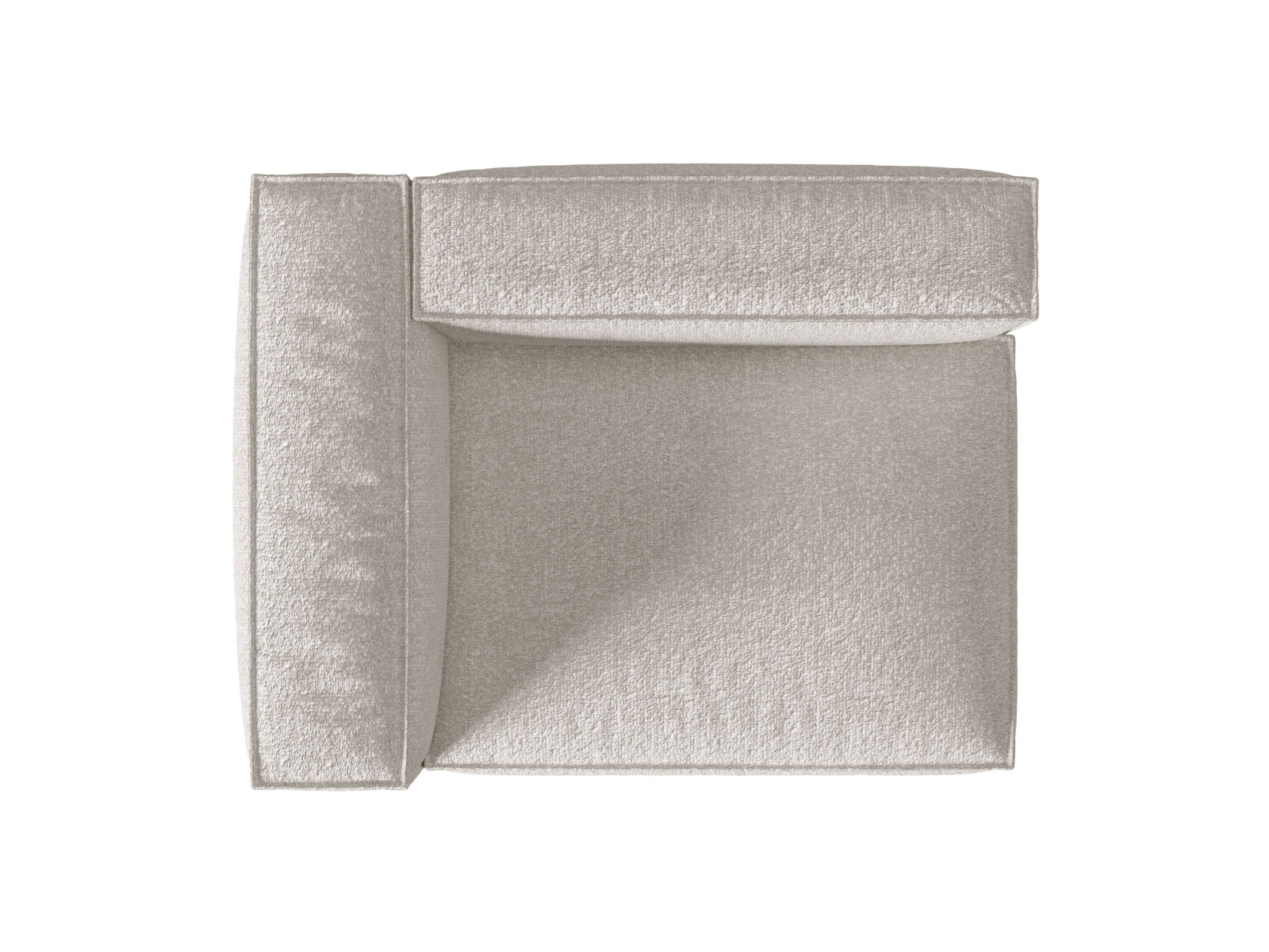 Stylisches 2-Sitzer Nuria Boucle Modular Sofa links in trendigem Grey Beige Melange, perfekt für zeitgemäße Inneneinrichtungen.