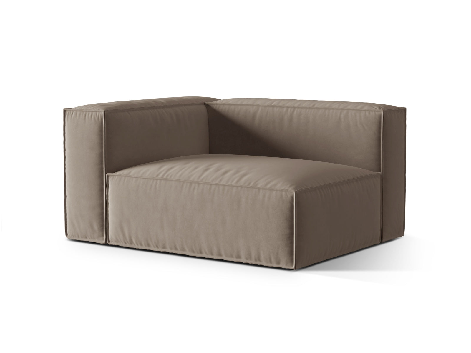 Elegantes Nuria Velour 2-Sitzer Sofa in Warm Grey-Paris, ideal für stilvolle Wohnräume, präsentiert von Micadoni.