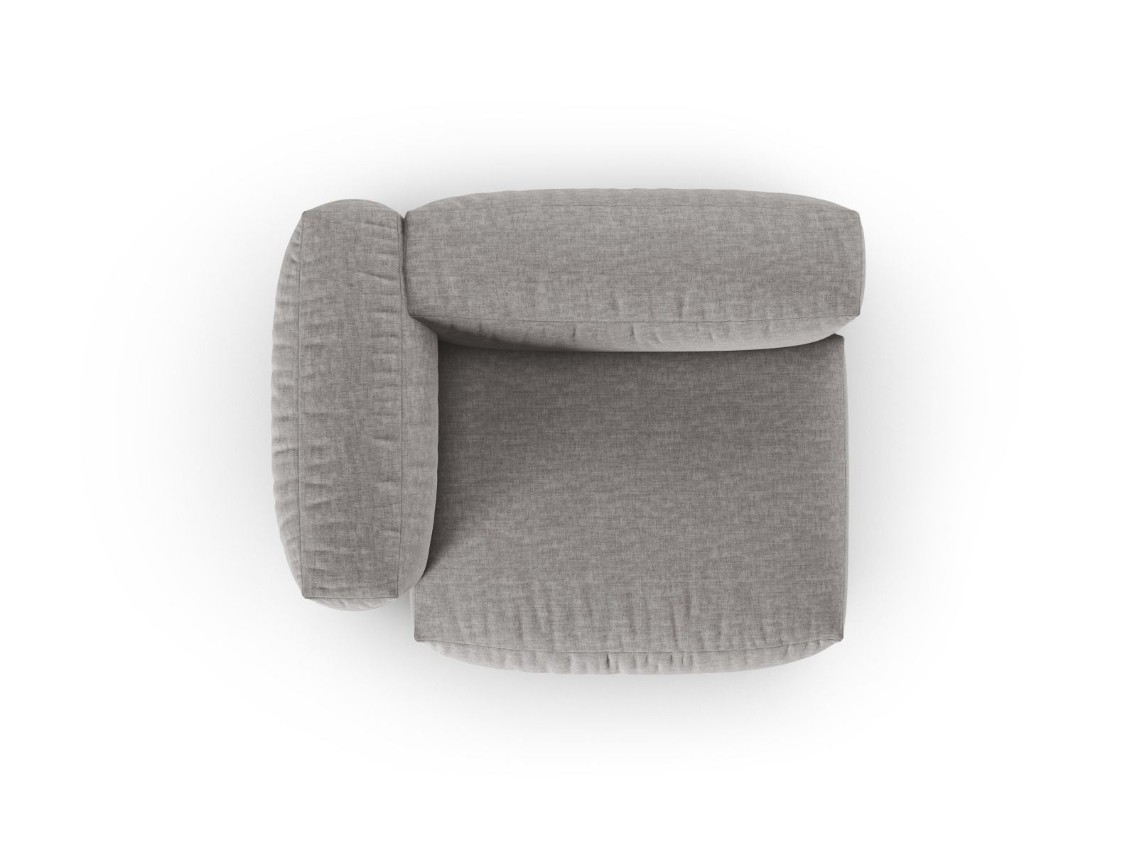 Stilvolles 1-Sitzer Sofa Martina Wide XL links in sanftem Grau, perfekt für zeitgemäße Einrichtung und vielseitige Raumlösungen.