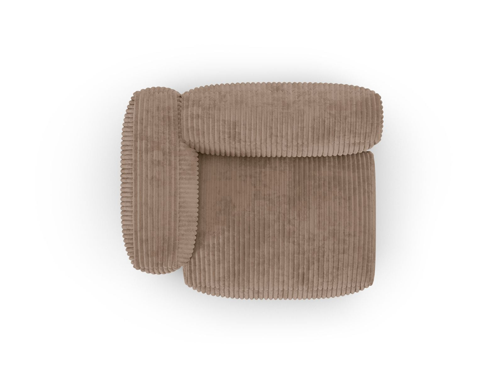 Stylisches 1-Sitzer Sofa Martina Wide XL links in warmem Acorn-Tilia, perfekt für moderne Wohnkonzepte und gemütliche Akzente.