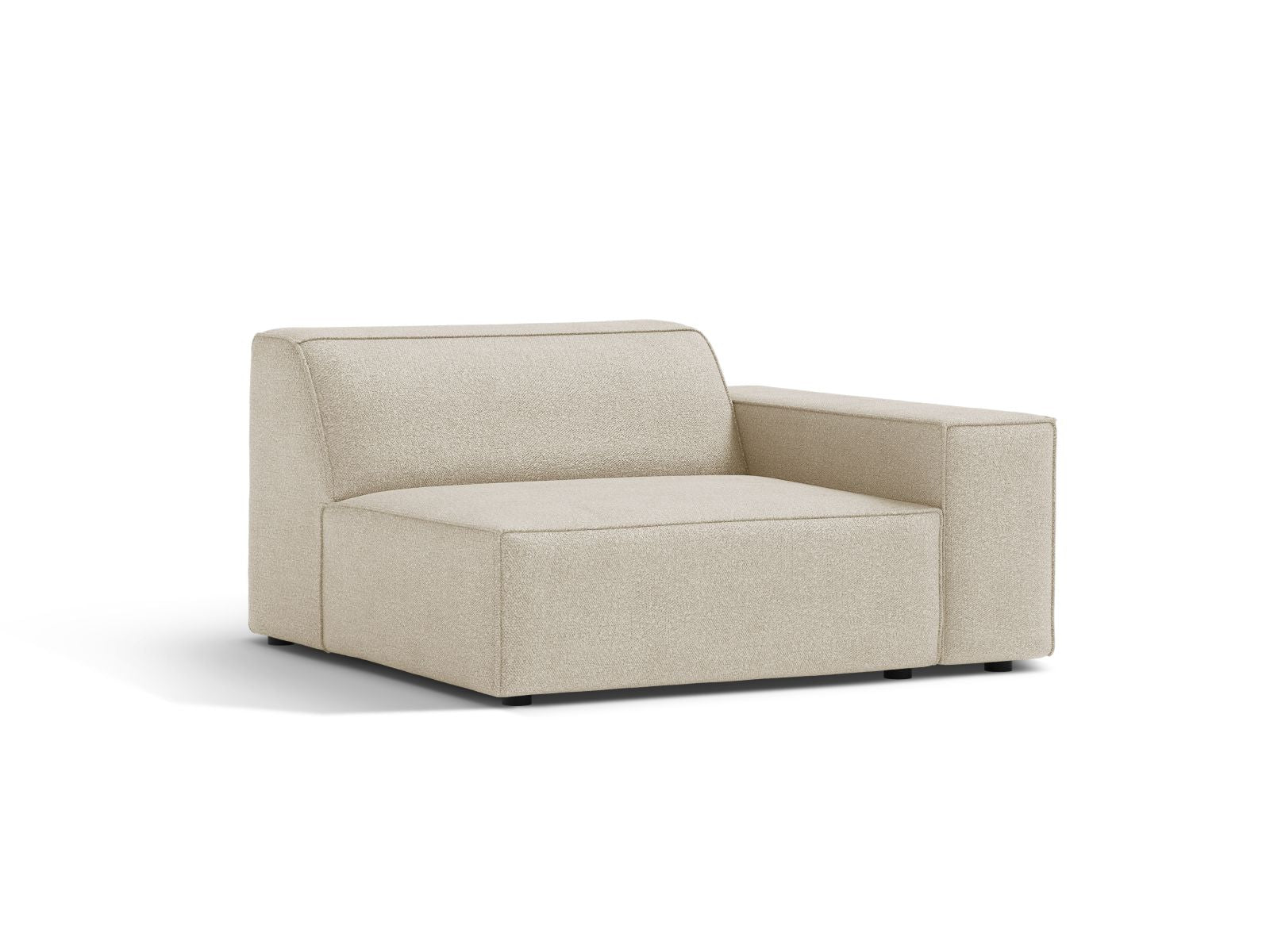 Beige 1-Sitzer Modul Rechts Jodie von Micadoni, stilvolles und modernes Design für Ihr Wohnzimmer, ideal für individuelle Sofa-Kombinationen.