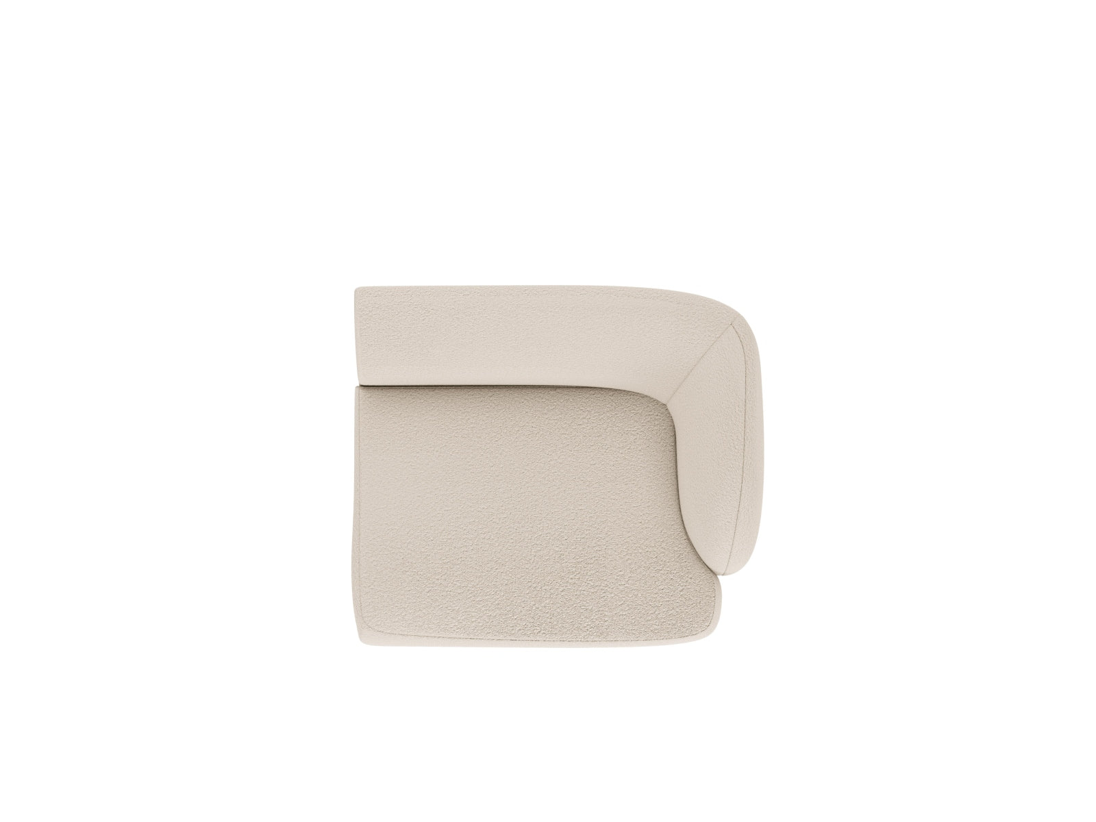 Elegantes, beiges 1-Sitzer Modul des Miley Boucle Sofas von Micadoni, perfekt für stilvolle und moderne Inneneinrichtungen.