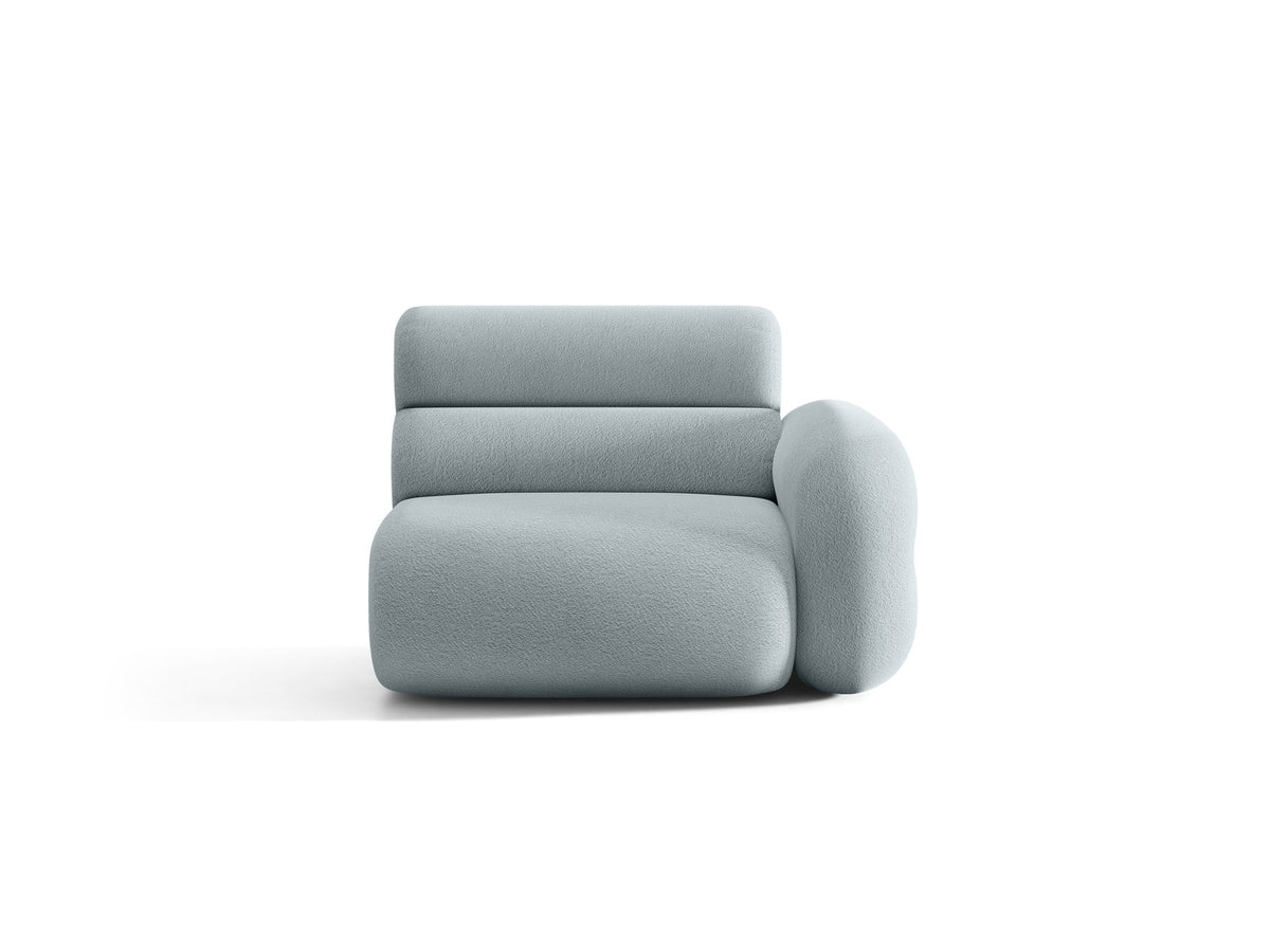 Modulares Sofa Neo von Micadoni in dunklem Olivgrün mit Baloo-Stoffbezug, hoher Rückenlehne und schwarzen Kunststoffbeinen.