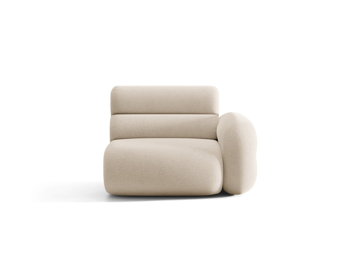 Modulares Sofa Neo von Micadoni in dunklem Olivgrün mit Baloo-Stoffbezug, hoher Rückenlehne und schwarzen Kunststoffbeinen.