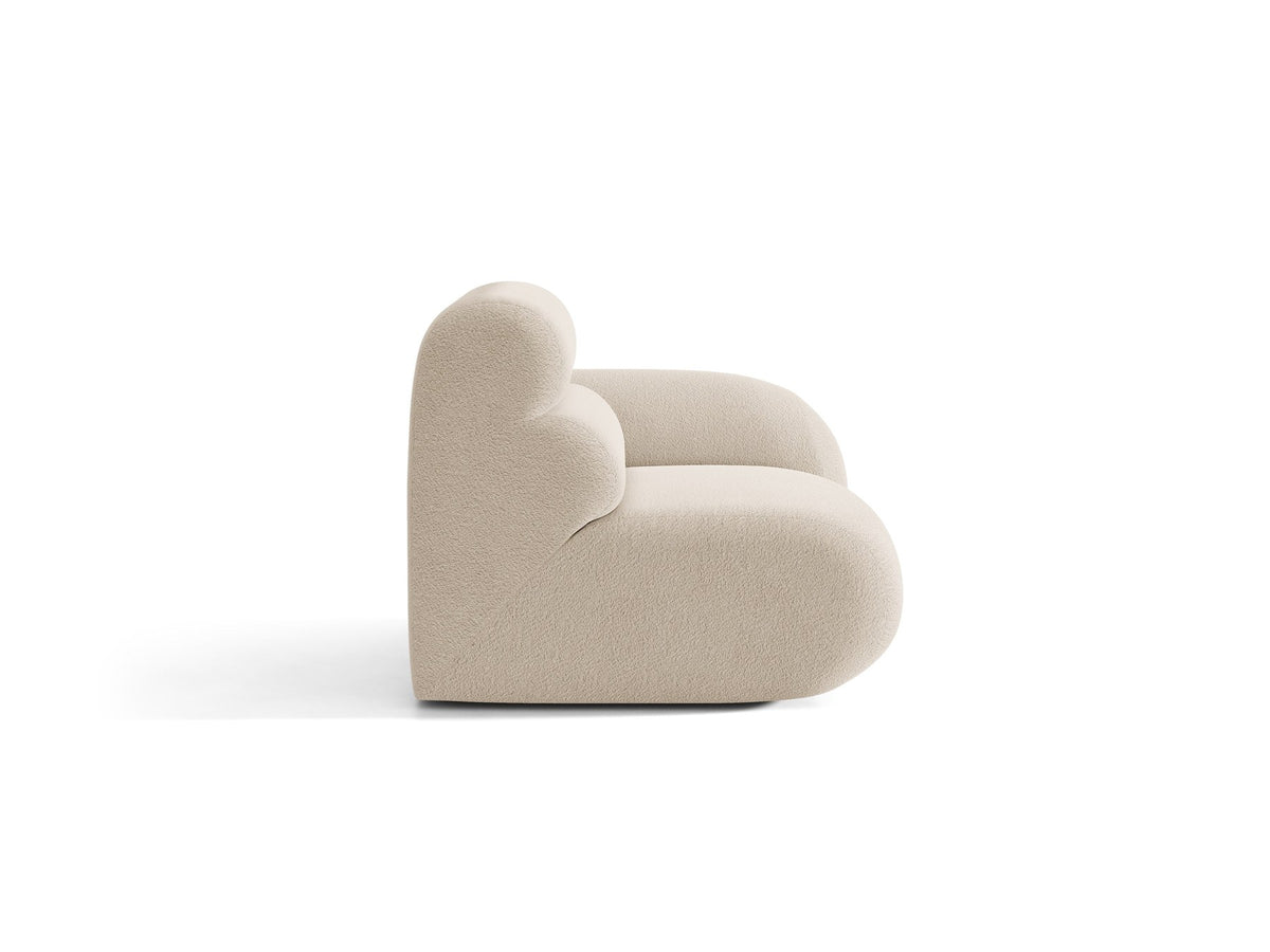 Modulares Sofa Neo von Micadoni in dunklem Olivgrün mit Baloo-Stoffbezug, hoher Rückenlehne und schwarzen Kunststoffbeinen.
