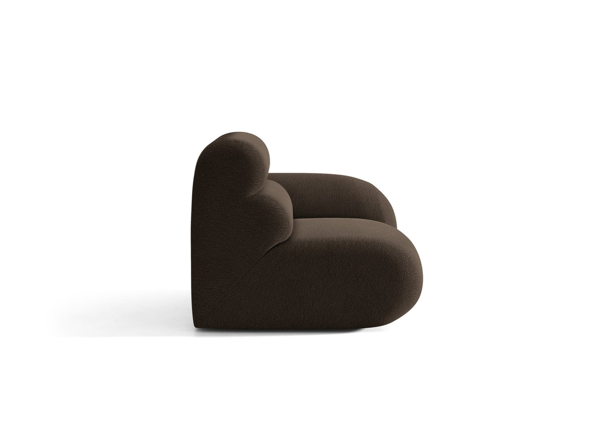 Modulares Sofa Neo von Micadoni in dunklem Olivgrün mit Baloo-Stoffbezug, hoher Rückenlehne und schwarzen Kunststoffbeinen.