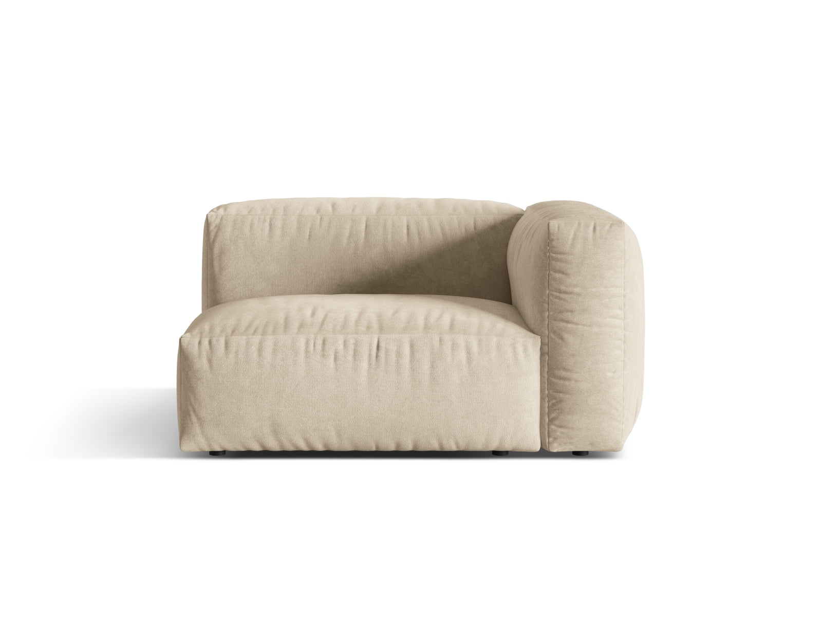 Martina Velour Modul rechts 1 Sitzer in Light Beige-Vogue präsentiert im Onlineshop von KAQTU Design AG. Modulares Sofa ist von Micadoni