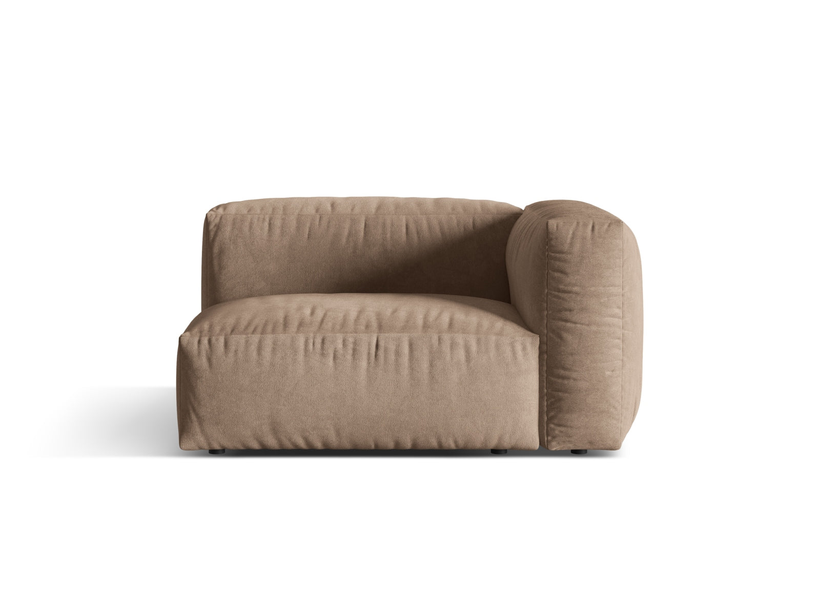 Martina Velour Modul rechts 1 Sitzer in Dark Beige-Vogue präsentiert im Onlineshop von KAQTU Design AG. Modulares Sofa ist von Micadoni