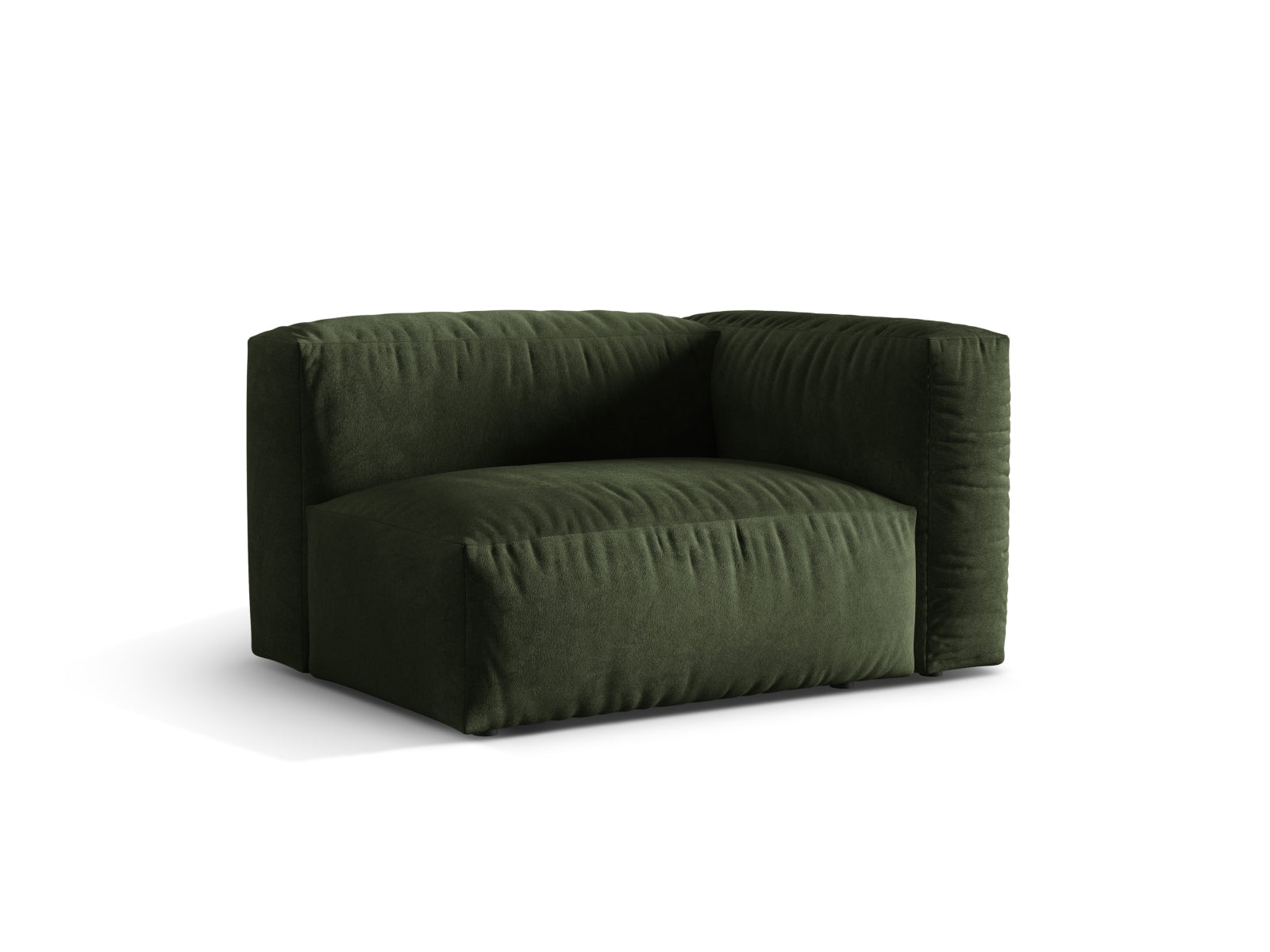 Elegantes Martina Modul rechts 1 Sitzer in luxuriösem Veloursgrün, ideal für individuelles Wohndesign im modernen Wohnraum.