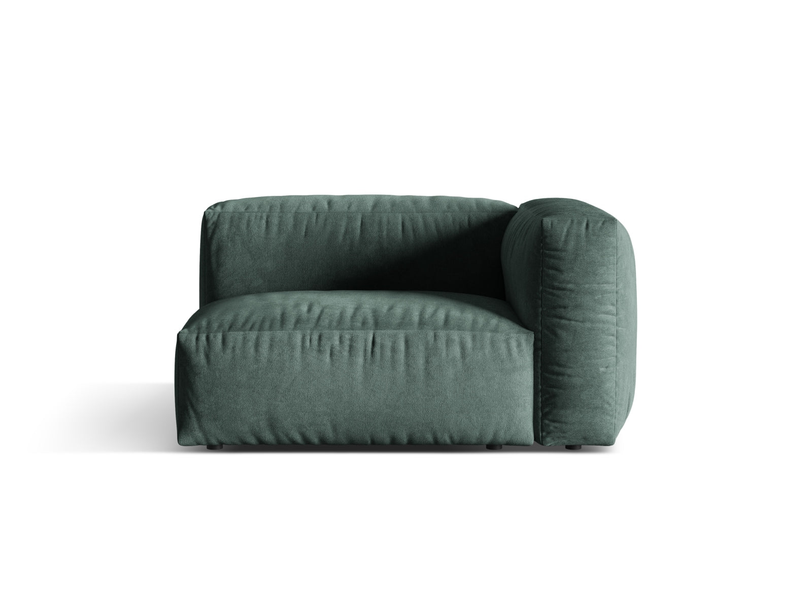 Martina Velour Modul rechts 1 Sitzer in Petrol-Vogue präsentiert im Onlineshop von KAQTU Design AG. Modulares Sofa ist von Micadoni