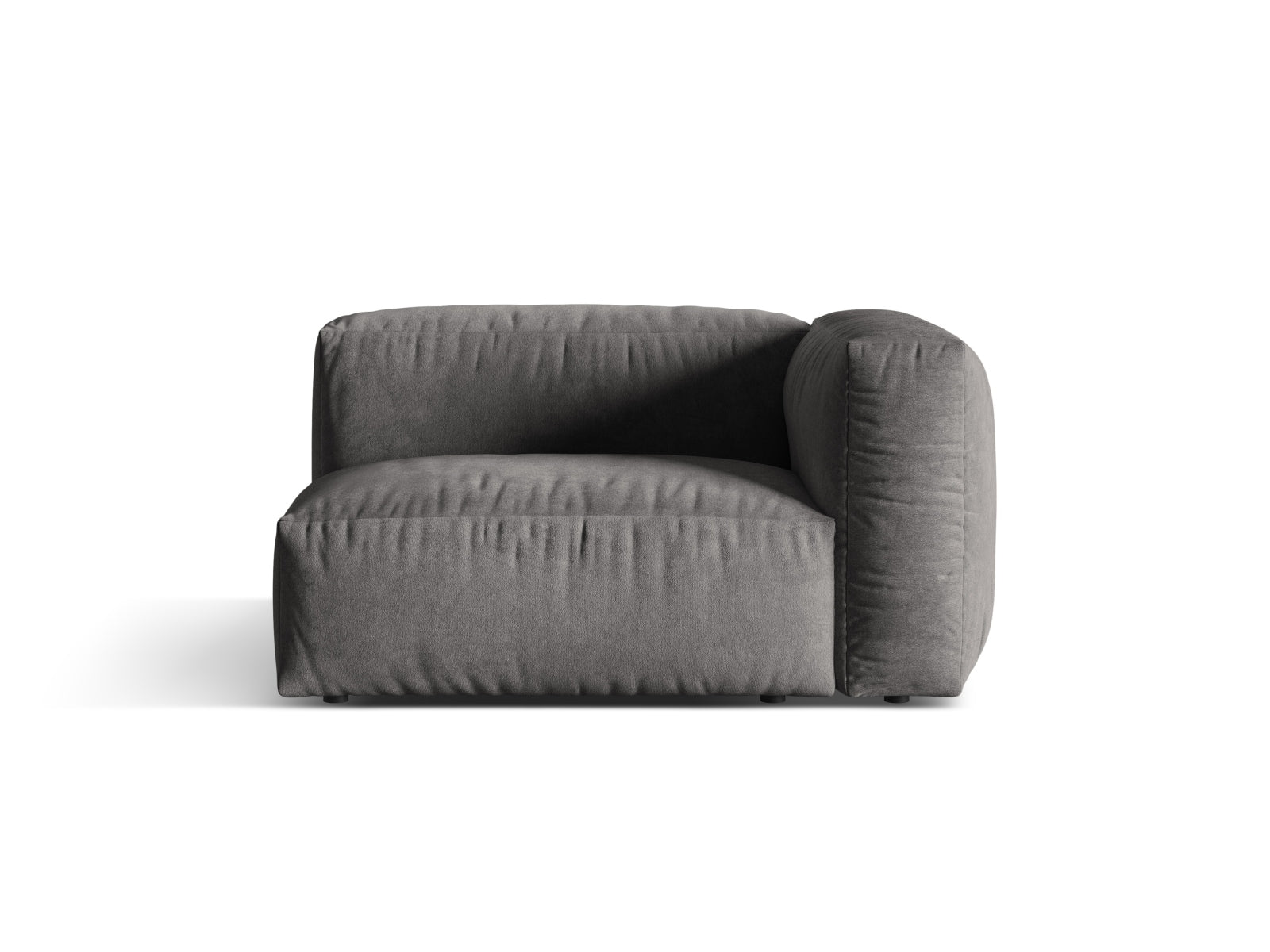 Martina Velour Modul rechts 1 Sitzer in Grey präsentiert im Onlineshop von KAQTU Design AG. Modulares Sofa ist von Micadoni