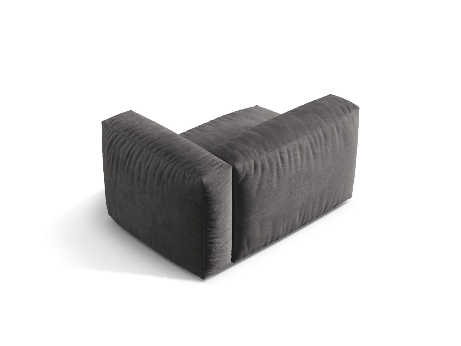 Elegantes 1-Sitzer Modul "Martina" in Veloursgrau, perfekt für individuelle Sofa-Kombinationen und moderne Wohnkonzepte von Micadoni.