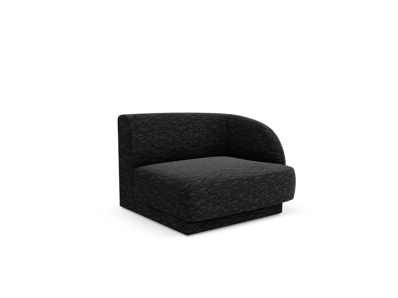 Elegantes Miley Modul rechts 1 Sitzer in stilvollem Schwarz, ideal für individuelles Sofa-Design von Micadoni.