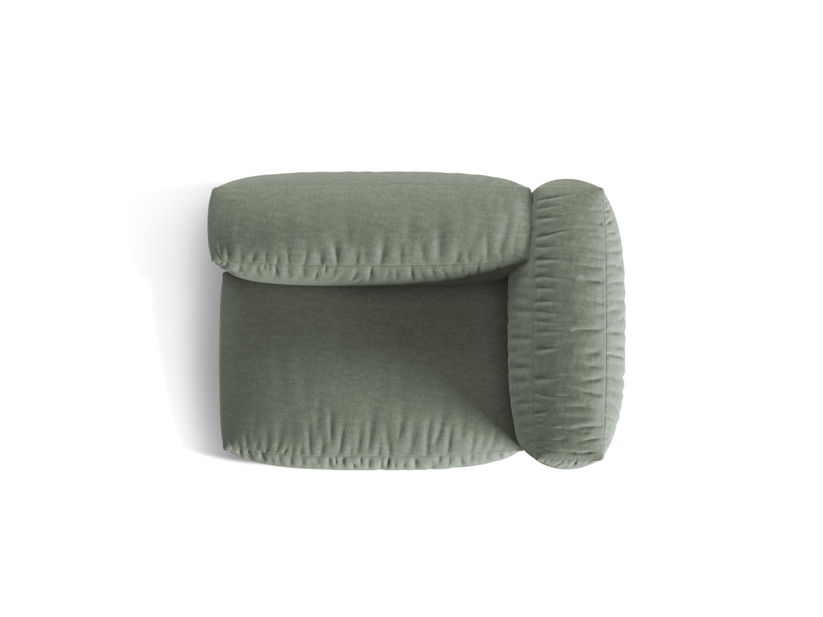 Eleganter rechter 1-Sitzer Martina Modul in Moss Green-Boston, ideal für kreative Raumlösungen und zeitgemäße Einrichtung.