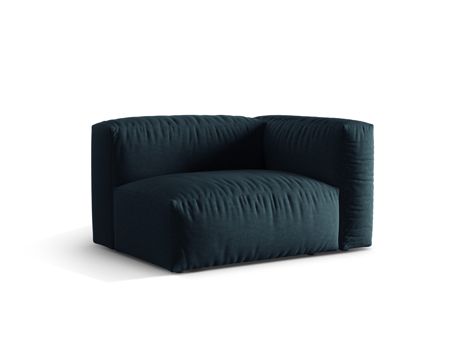 Eleganter 1-Sitzer Martina Modul rechts in Blue Jeans-Boston, ideal für individuelles Wohndesign. Hochwertiges modulares Sofa von Micadoni.