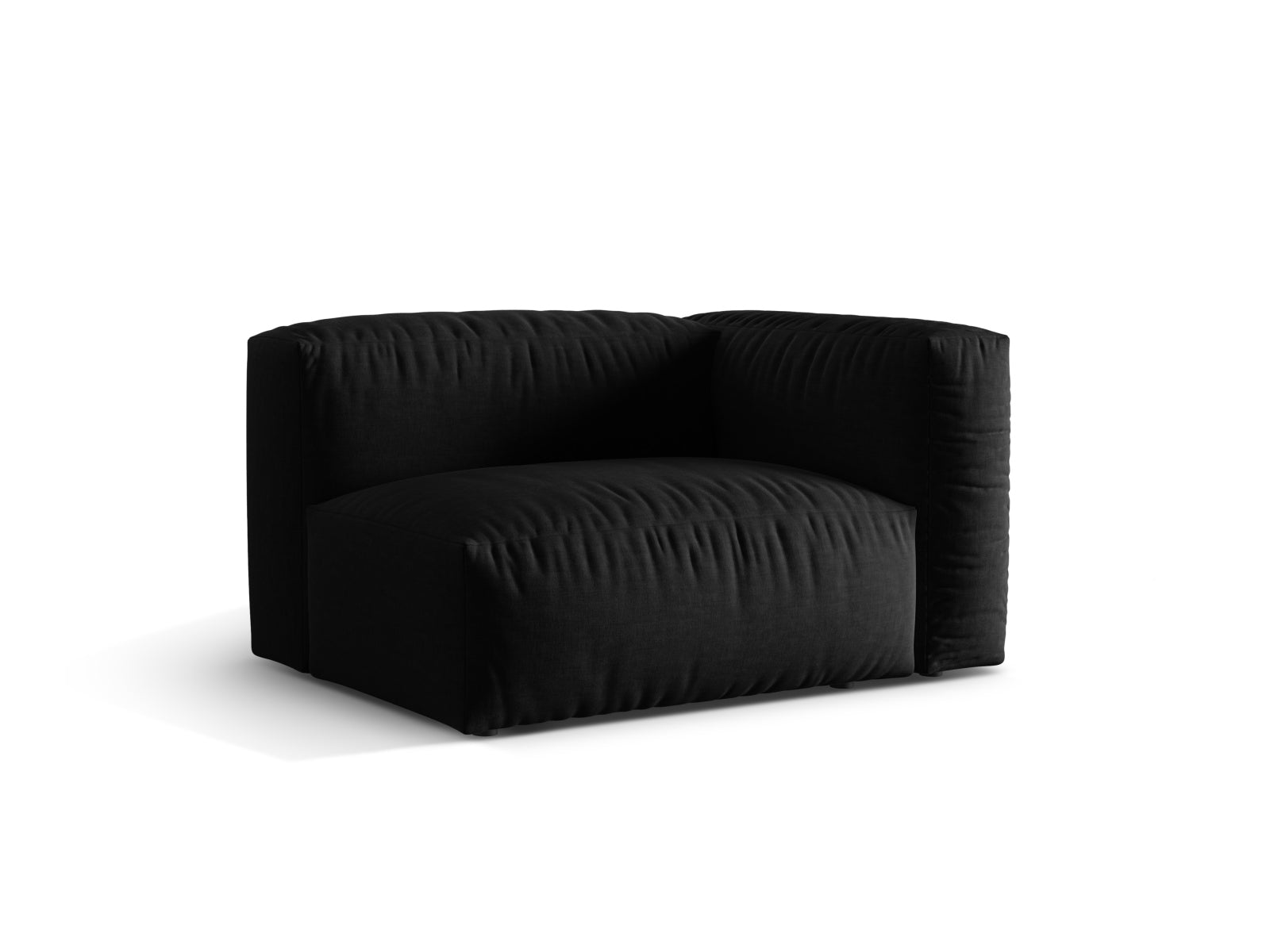 Elegantes Martina Modul rechts 1 Sitzer in stilvollem Schwarz, ideal für individuelles Wohndesign. Hochwertiges modulares Sofa von Micadoni.