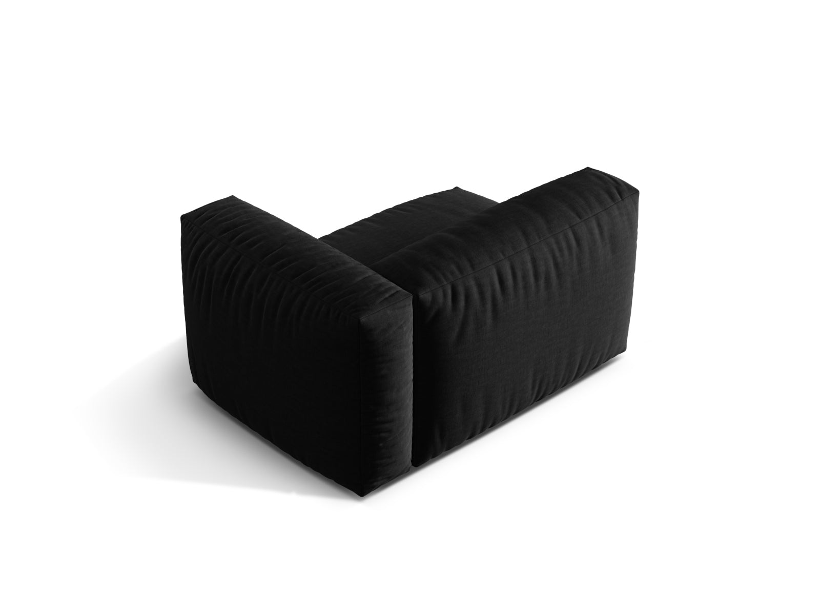 Stylischer 1-Sitzer Martina Modul rechts in edlem Schwarz, perfekt für kreative Raumgestaltungen und modernes Wohnen.