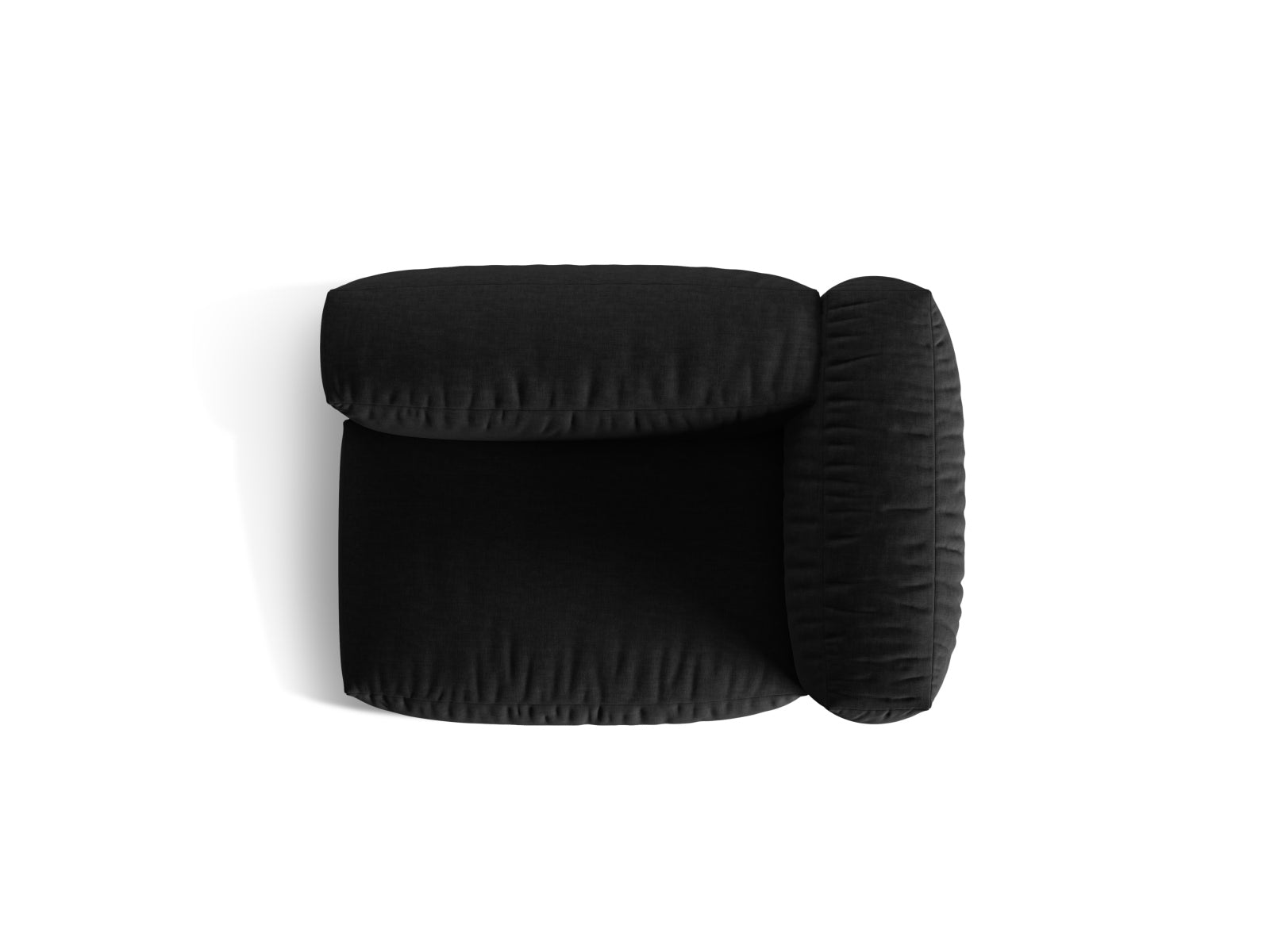 Eleganter 1-Sitzer Martina Modul rechts in zeitlosem Schwarz, ideal für stilvolle Wohnkonzepte und individuelle Einrichtungsideen.