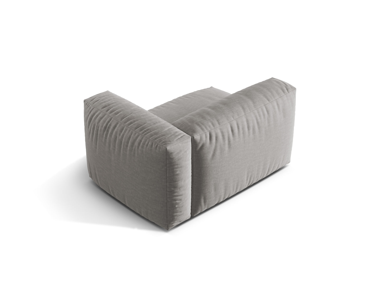 Eleganter rechter 1-Sitzer des Martina Moduls in dezentem Grau, ideal für kreative und flexible Wohnraumlösungen.