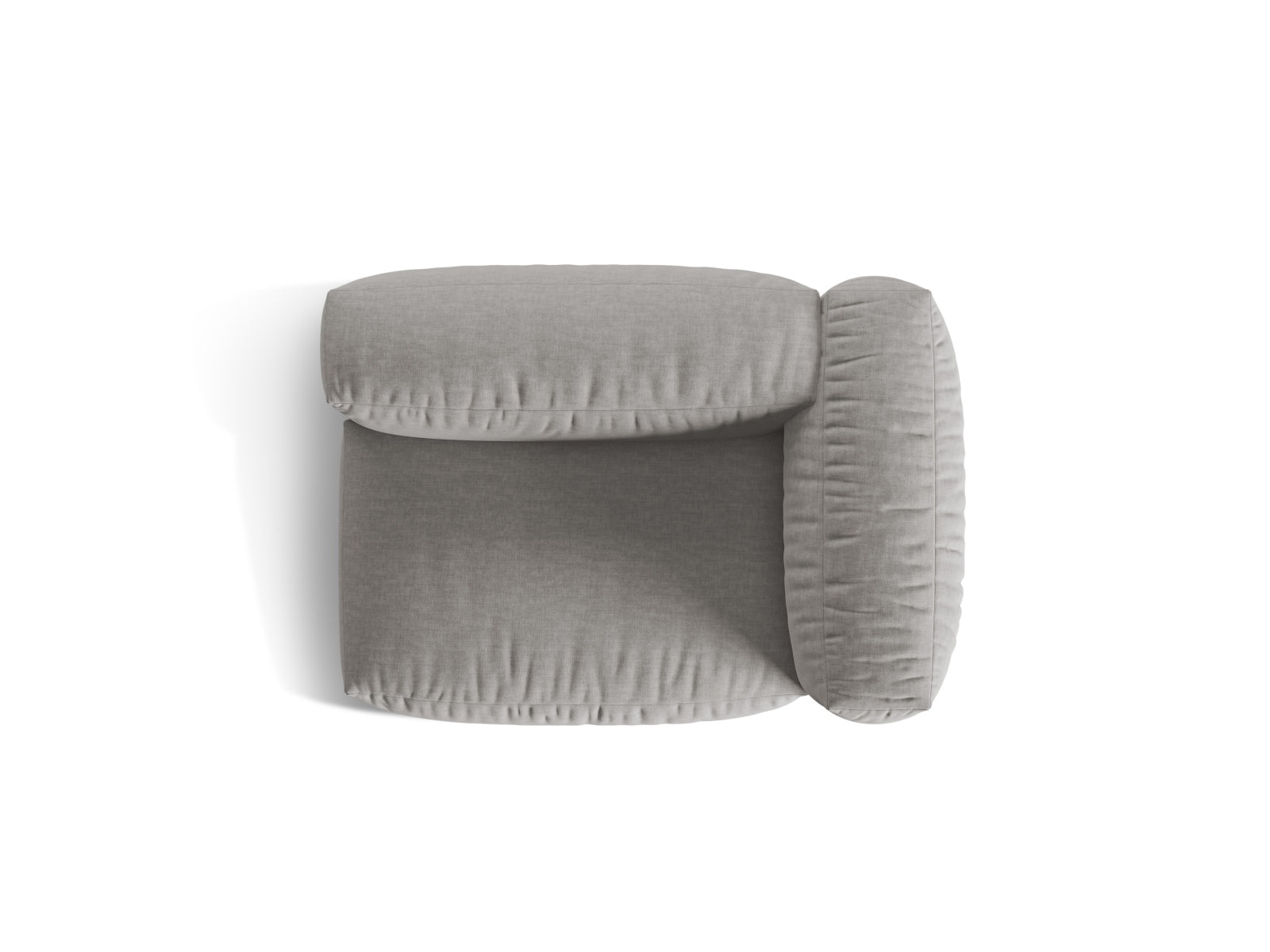 Rechter 1-Sitzer des Martina Moduls in stilvollem Grau, perfekt für moderne und anpassbare Wohnkonzepte.