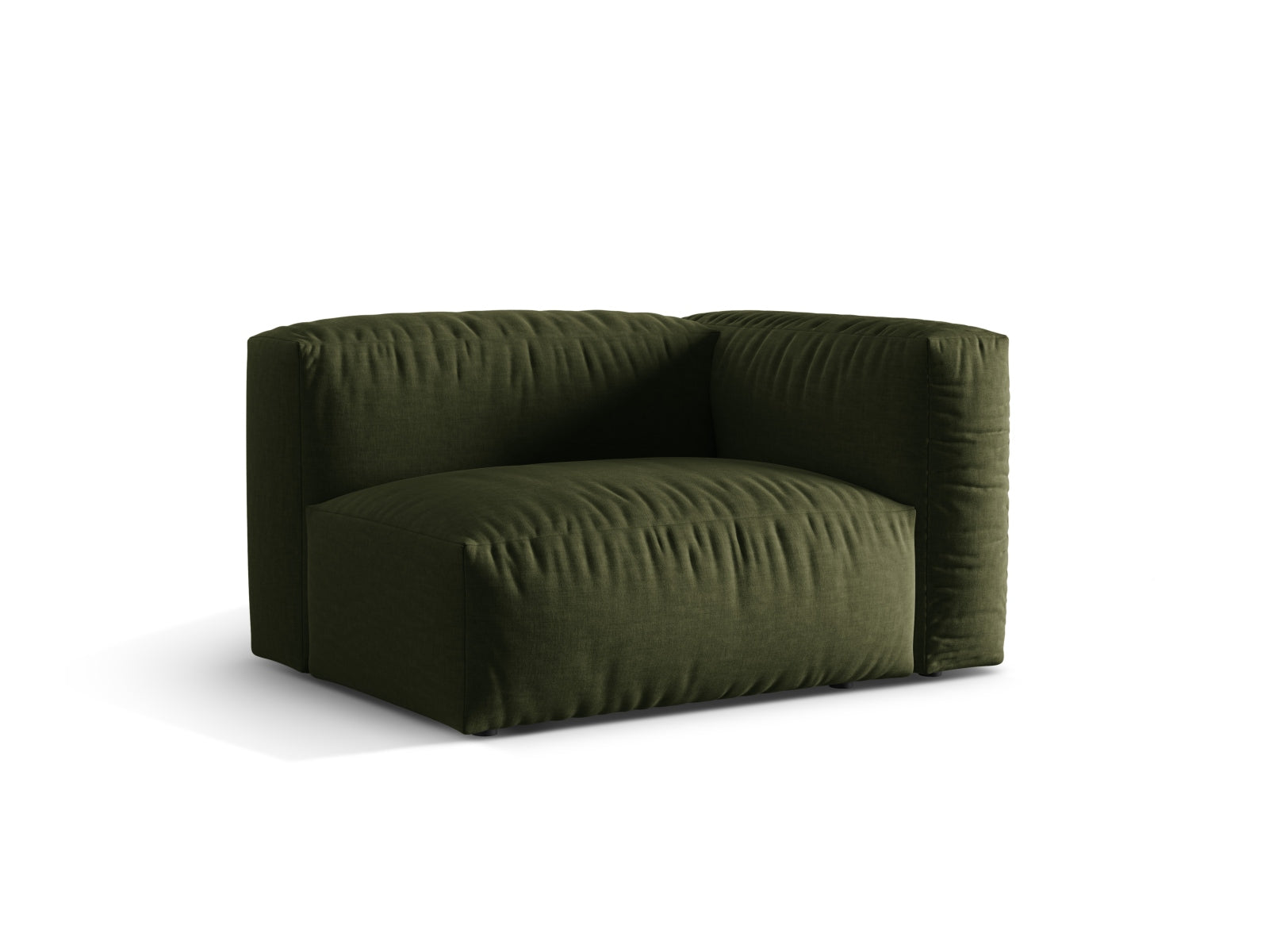 Eleganter 1-Sitzer rechts im Martina-Modul-Design von Micadoni, ideal für stilvolle Wohnräume in der Farbe Green-Boston.