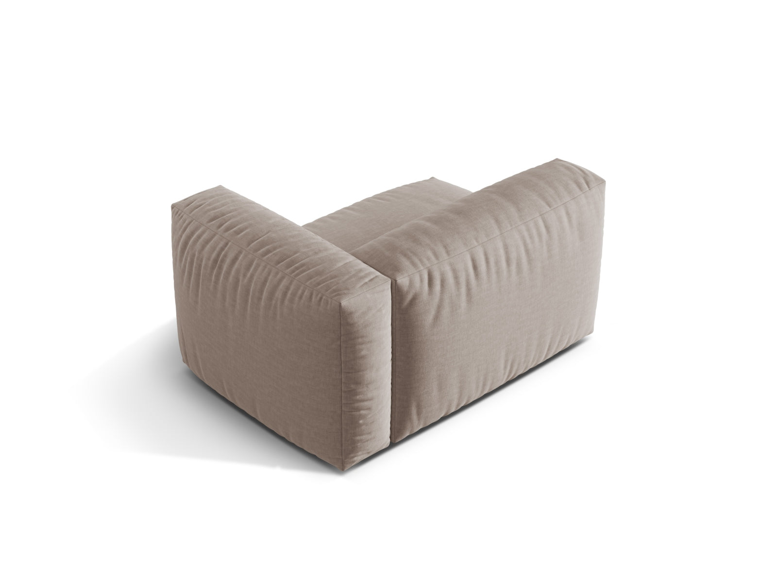 Stylischer 1-Sitzer Martina Modul rechts in edlem Dunkelbeige, perfekt für moderne Wohnräume und kreative Raumgestaltungen.