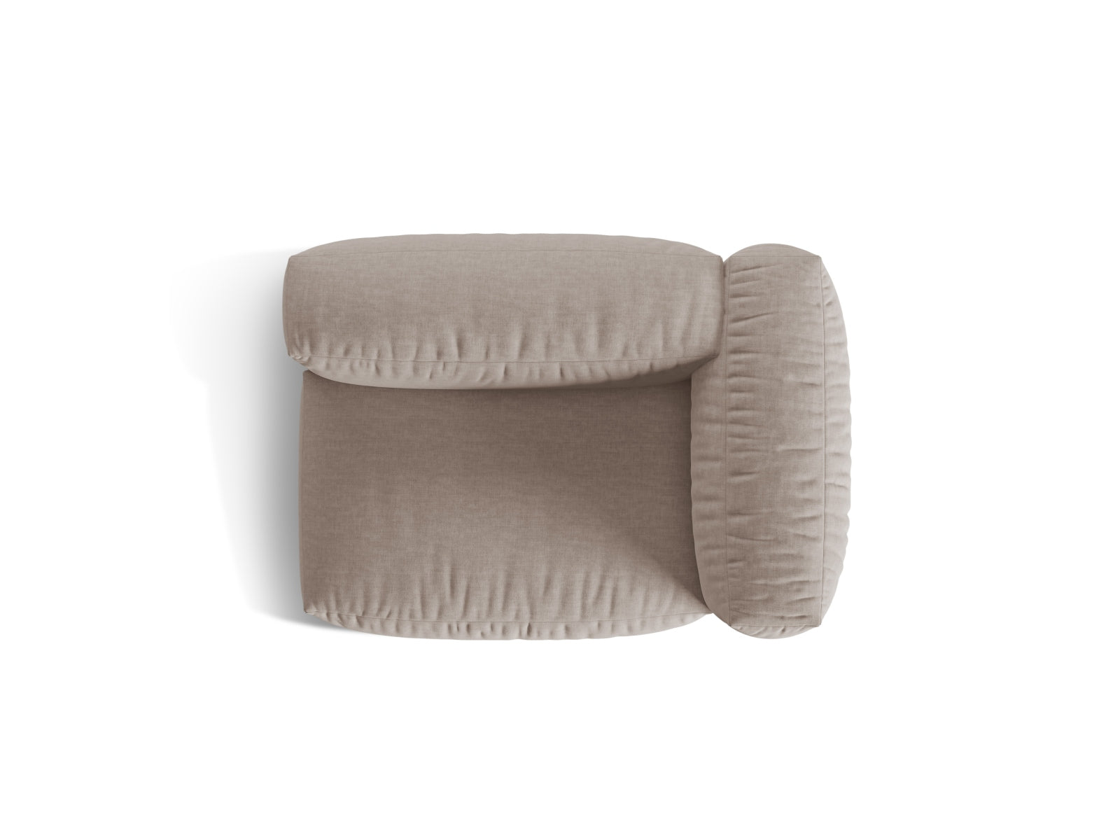 Eleganter 1-Sitzer Martina Modul rechts in hochwertigem Dunkelbeige, ideal für stilvolle Wohnkonzepte und individuelle Einrichtungsideen.