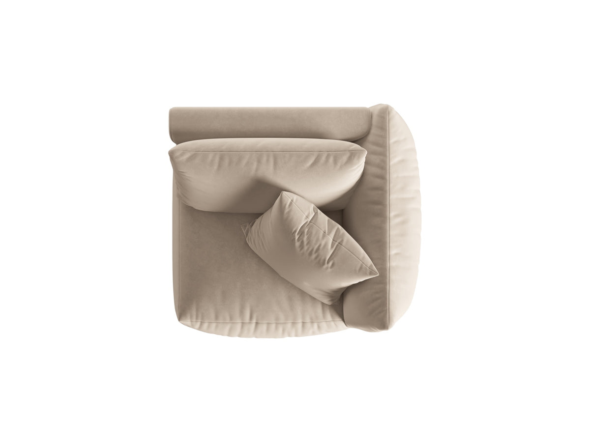 Chris Velour Modul rechts 1 Sitzer in Ecru-Casino präsentiert im Onlineshop von KAQTU Design AG. Modulares Sofa ist von Micadoni
