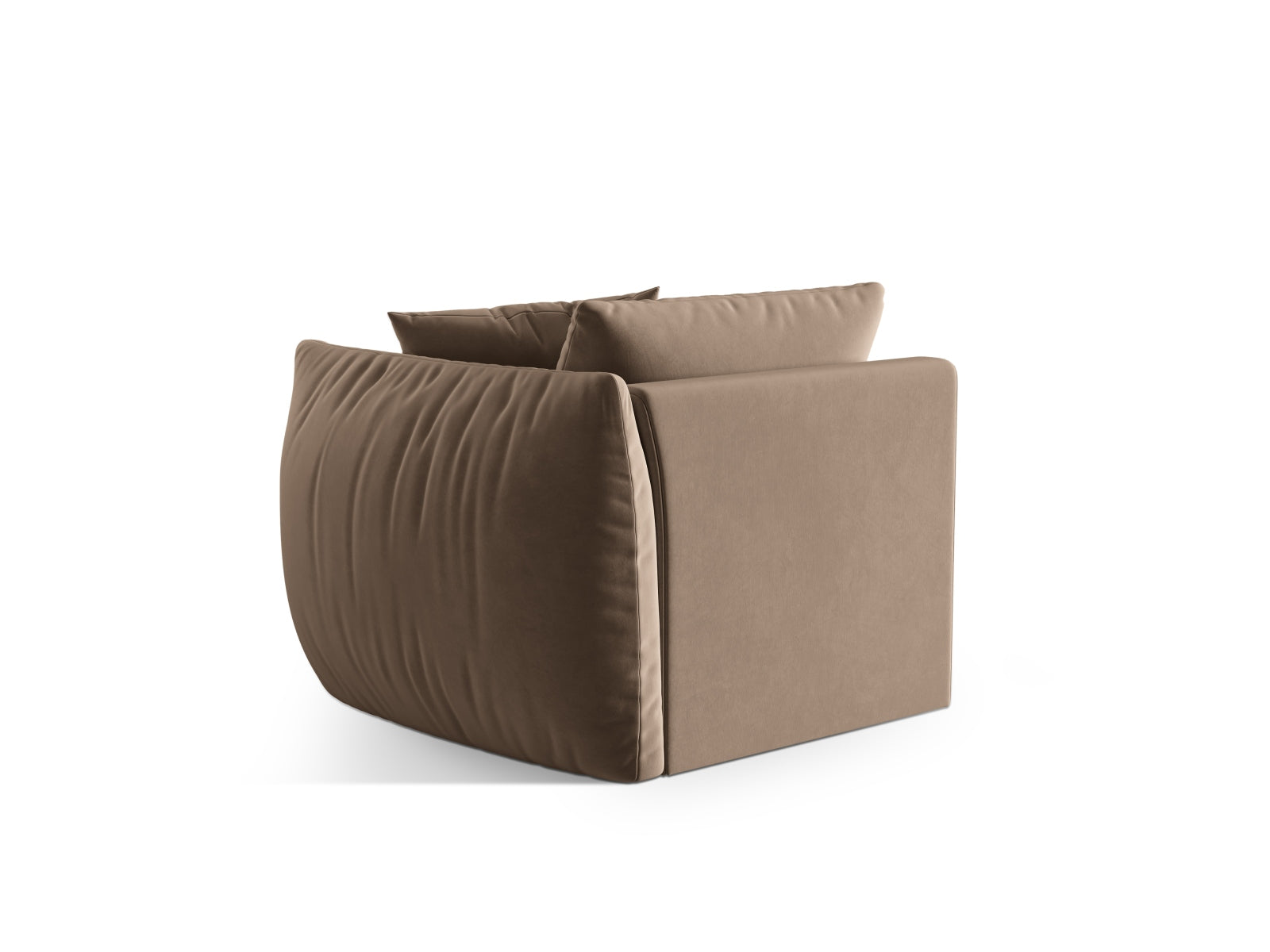 Rechtsseitiges Chris Velour Modul 1 Sitzer in warmem Braun, perfekt für moderne Wohnkonzepte und gemütliche Sitzgelegenheiten.