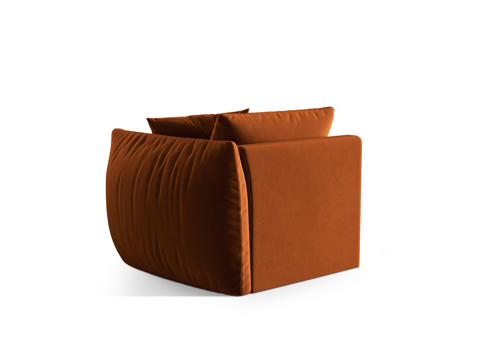 Stylisches Chris Velour Modul rechts 1 Sitzer in sanftem Terracotta, perfekt für kreative Sofa-Kombinationen von Micadoni.