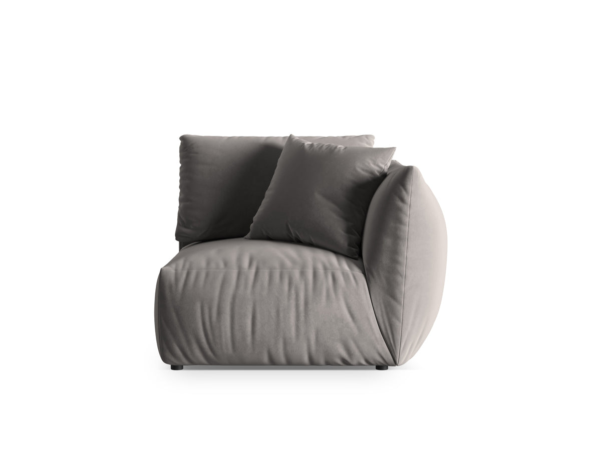 Chris Velour Modul rechts 1 Sitzer in Grey-Casino präsentiert im Onlineshop von KAQTU Design AG. Modulares Sofa ist von Micadoni
