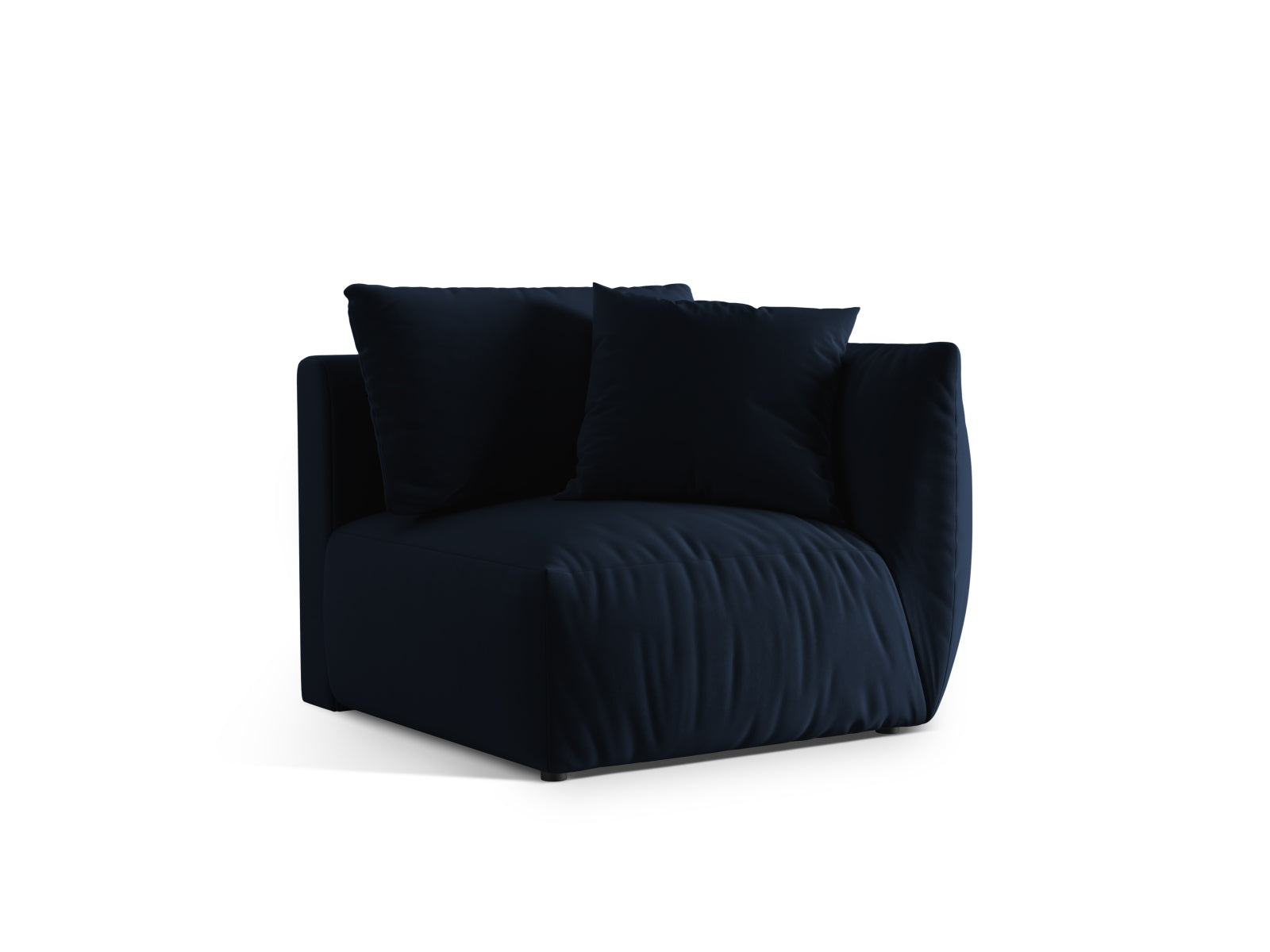 Elegantes Chris Velour Modul rechts 1 Sitzer in Royal Blue-Casino, ideal für stilvolle Wohnräume. Teil der modularen Sofaserie von Micadoni.