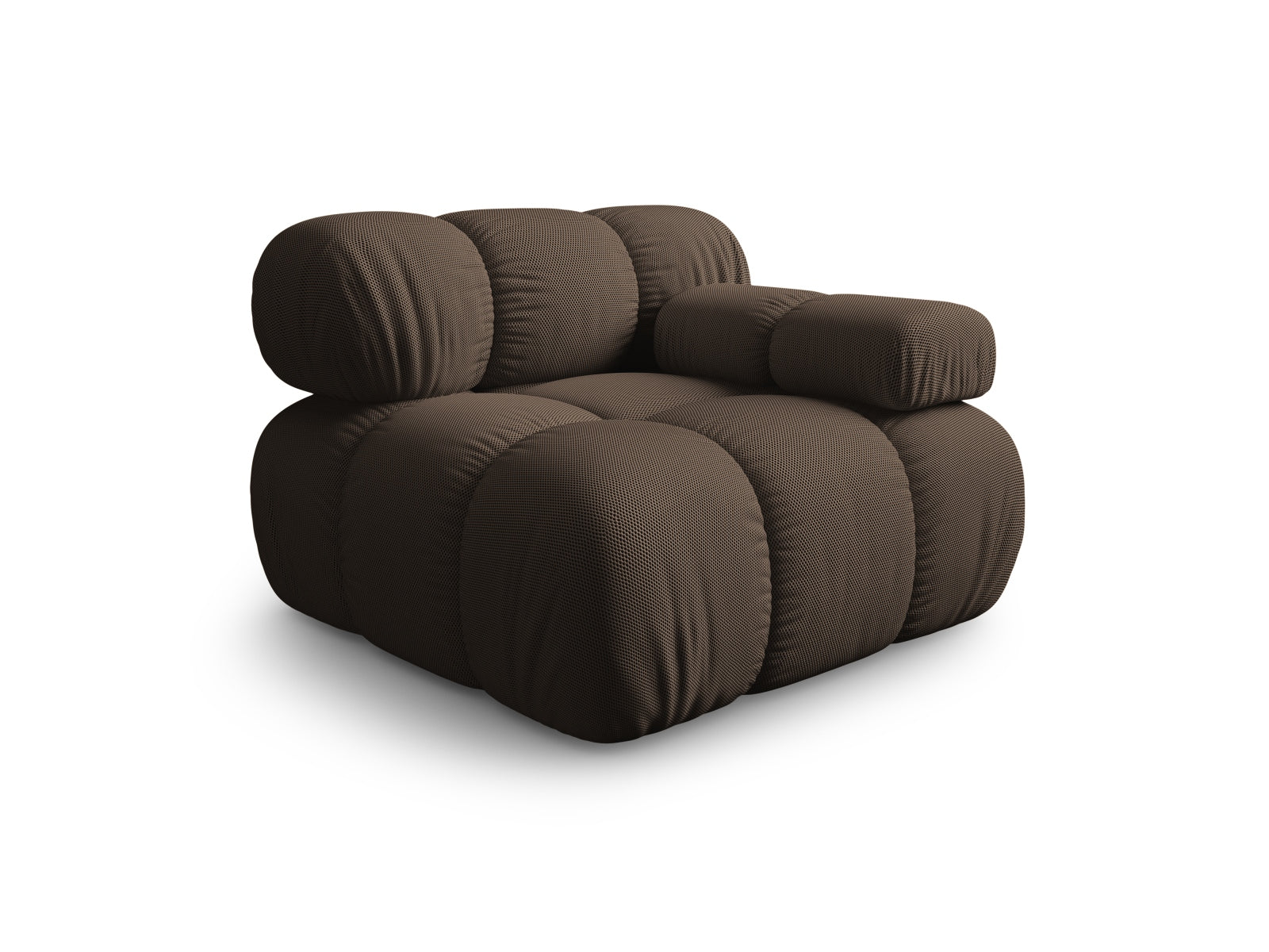 Elegantes Bellis Modul rechts 1 Sitzer in Braun, Teil des modularen Sofas von Micadoni, ideal für stilvolle Wohnräume.