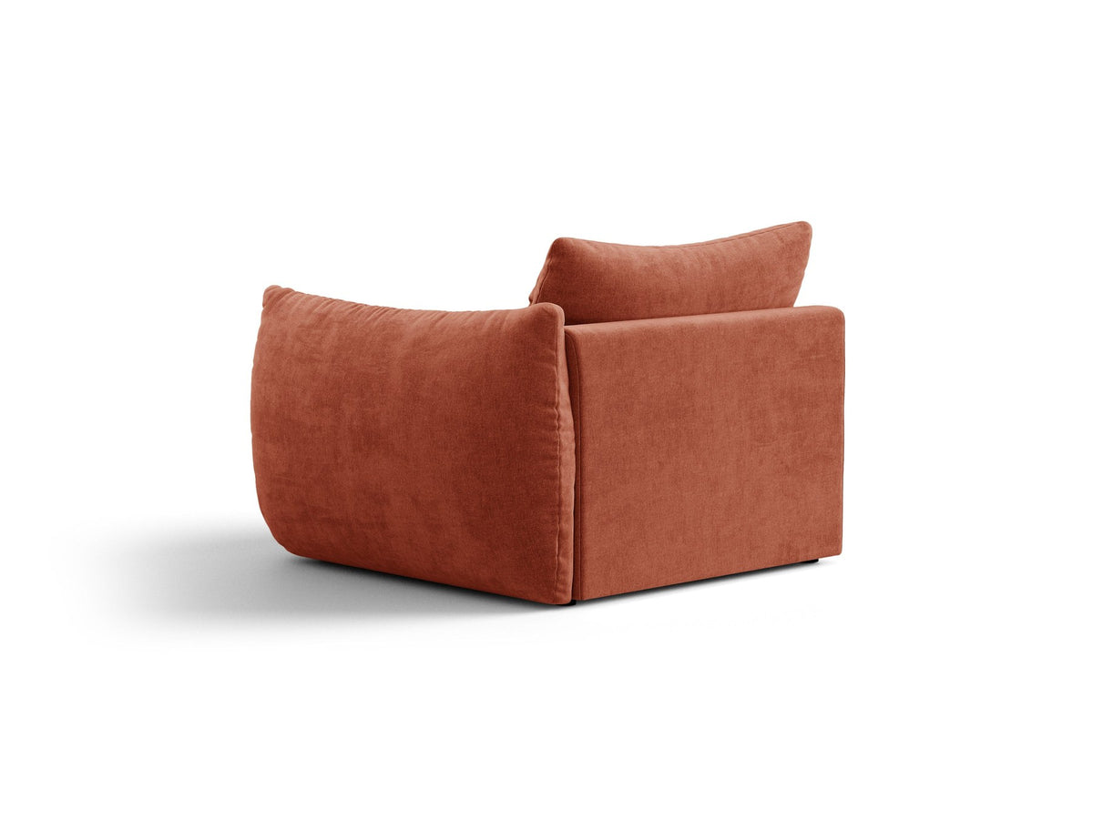 Modulares Sofa Bloom Modul von Micadoni in Leichtes Beige mit Casino-Stoffbezug aus Velours und schwarzen Kunststoffbeinen.